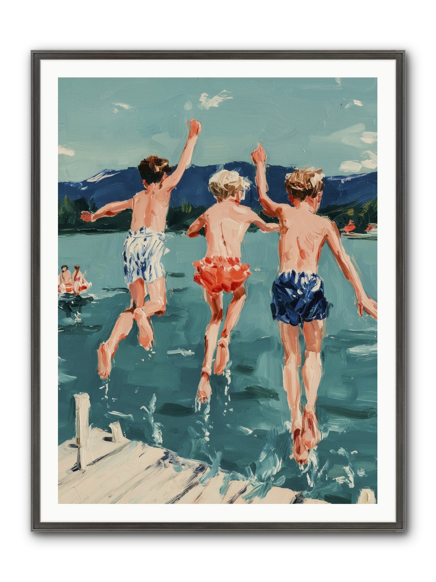 Friendship Cove Framed Print - Slimwoods Black/Silver 36x48