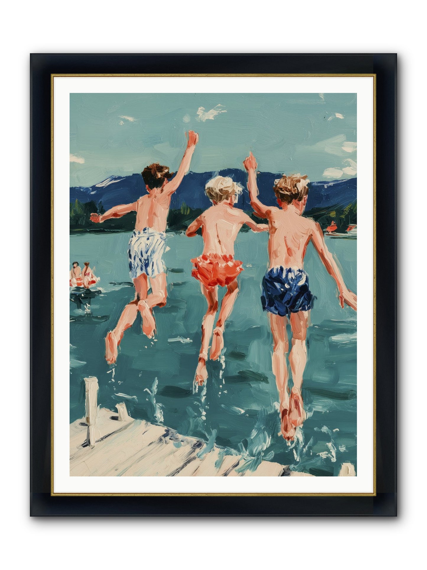 Friendship Cove Framed Print - Wide Black w/Gold 36x48