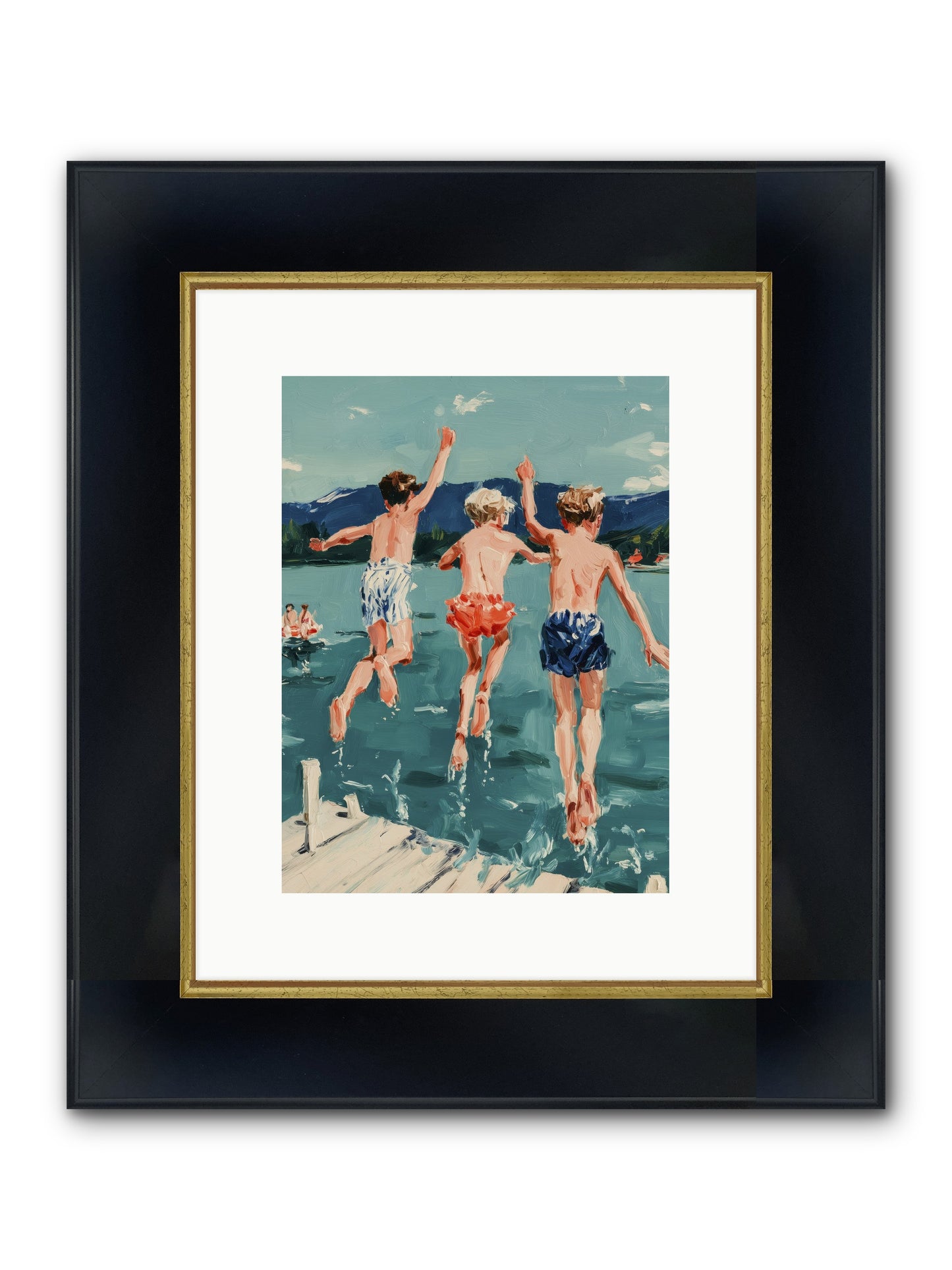 Friendship Cove Framed Print - Wide Black w/Gold 9x12