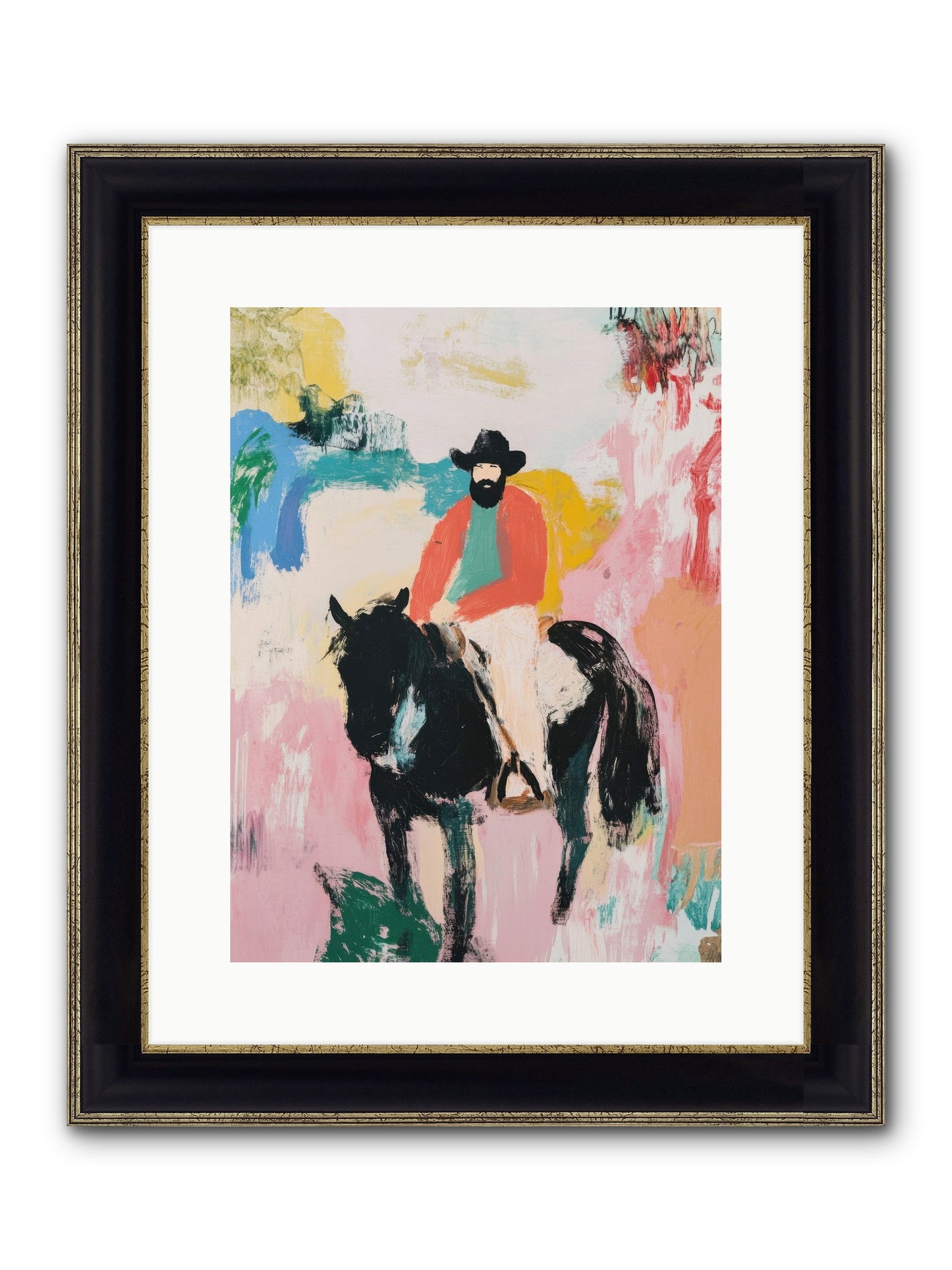 Frontier Fury Framed Print - Black & Gold 12x16