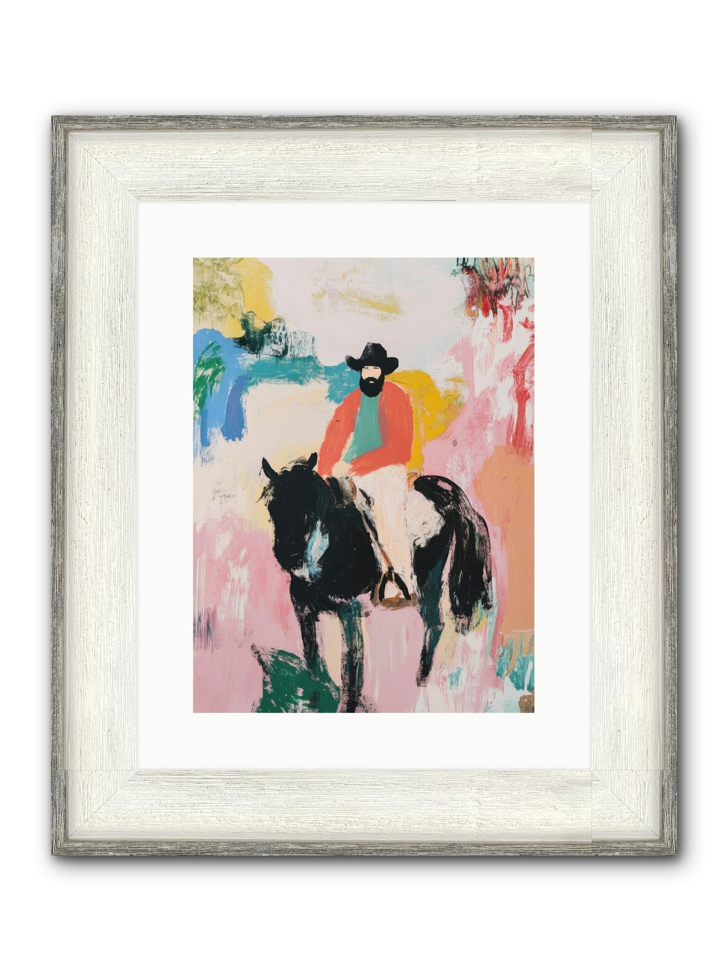 Frontier Fury Framed Print - Driftwood White 12x16