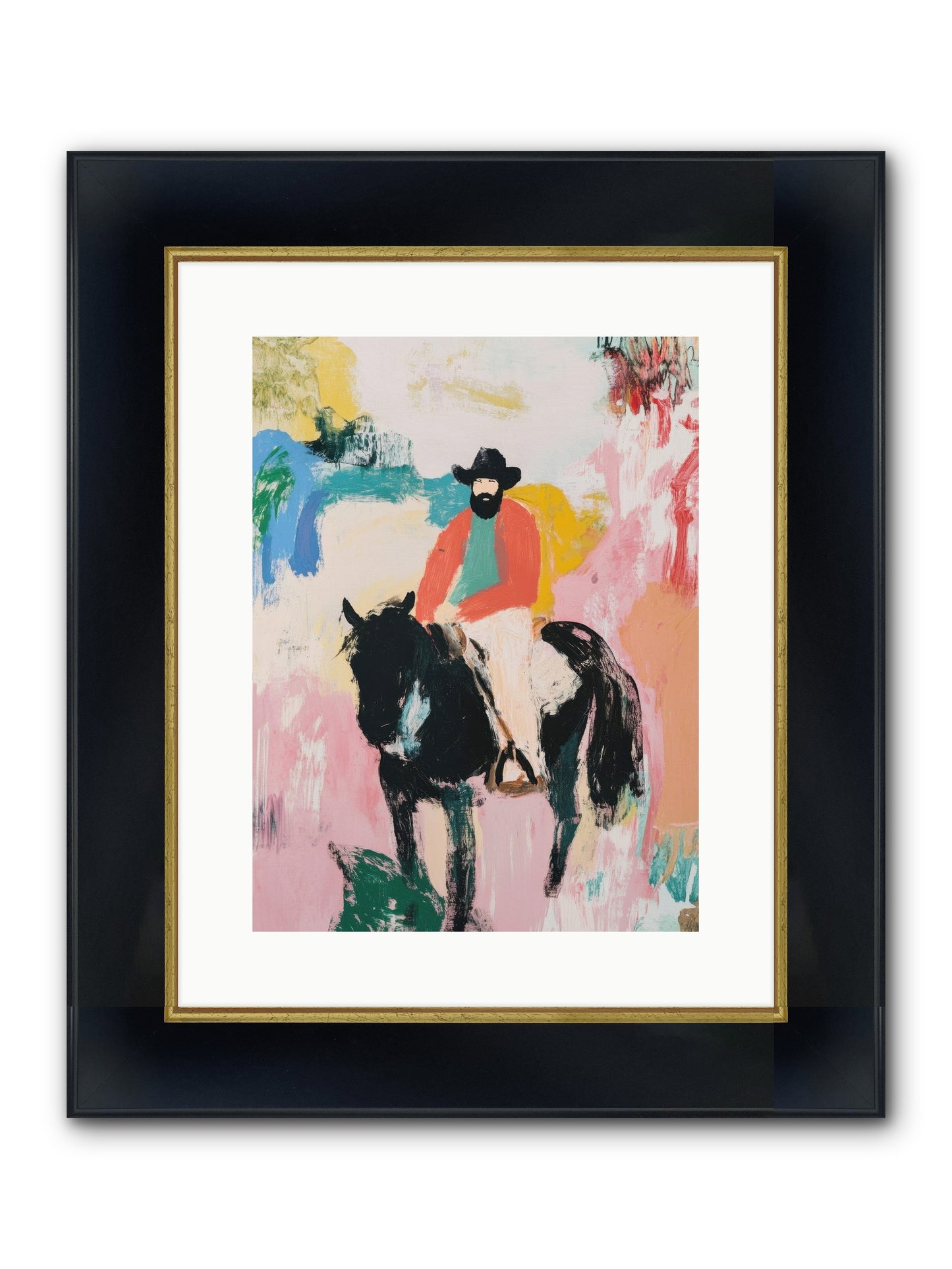Frontier Fury Framed Print - Wide Black w/Gold 12x16