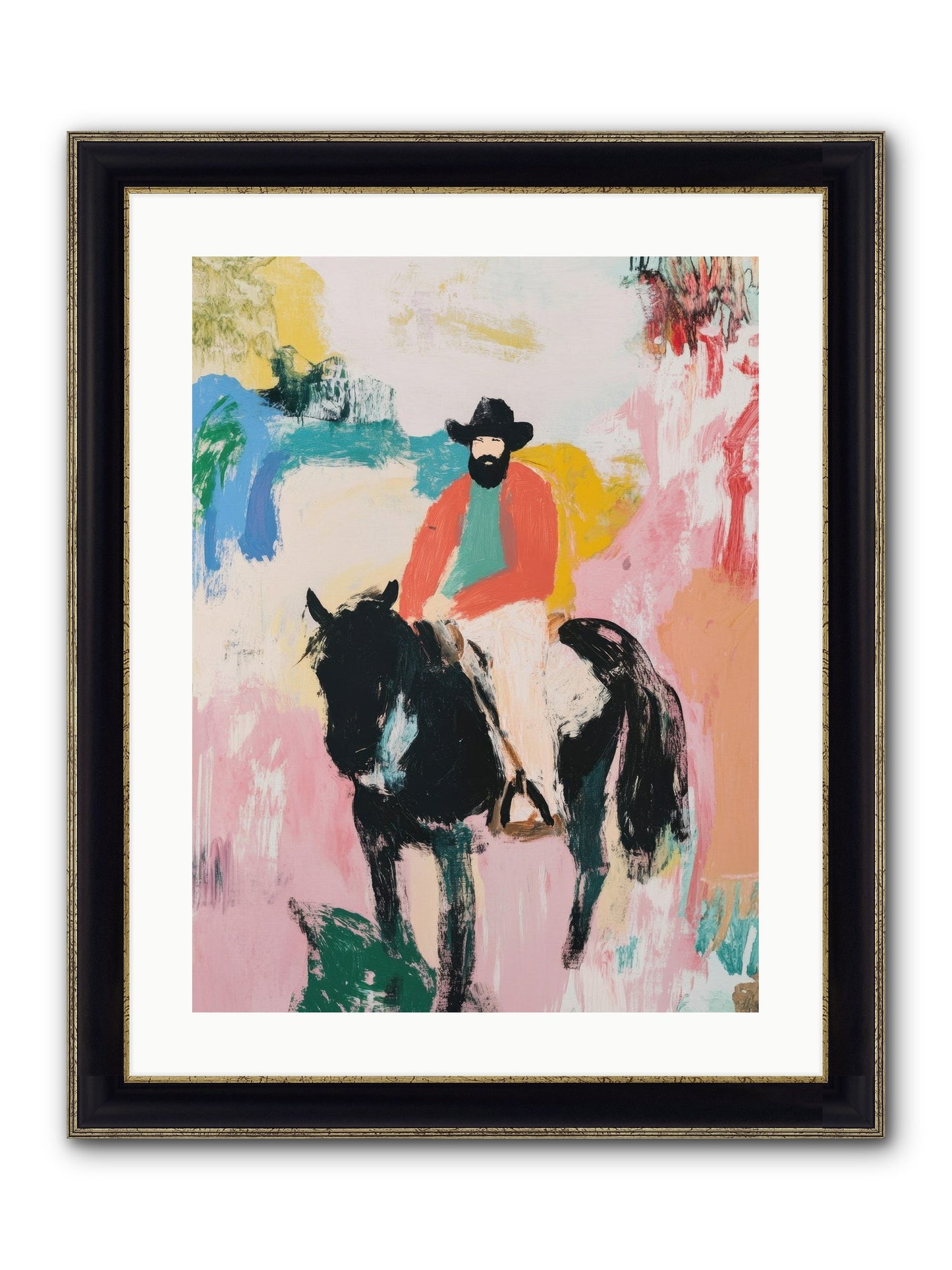 Frontier Fury Framed Print - Black & Gold 18x24