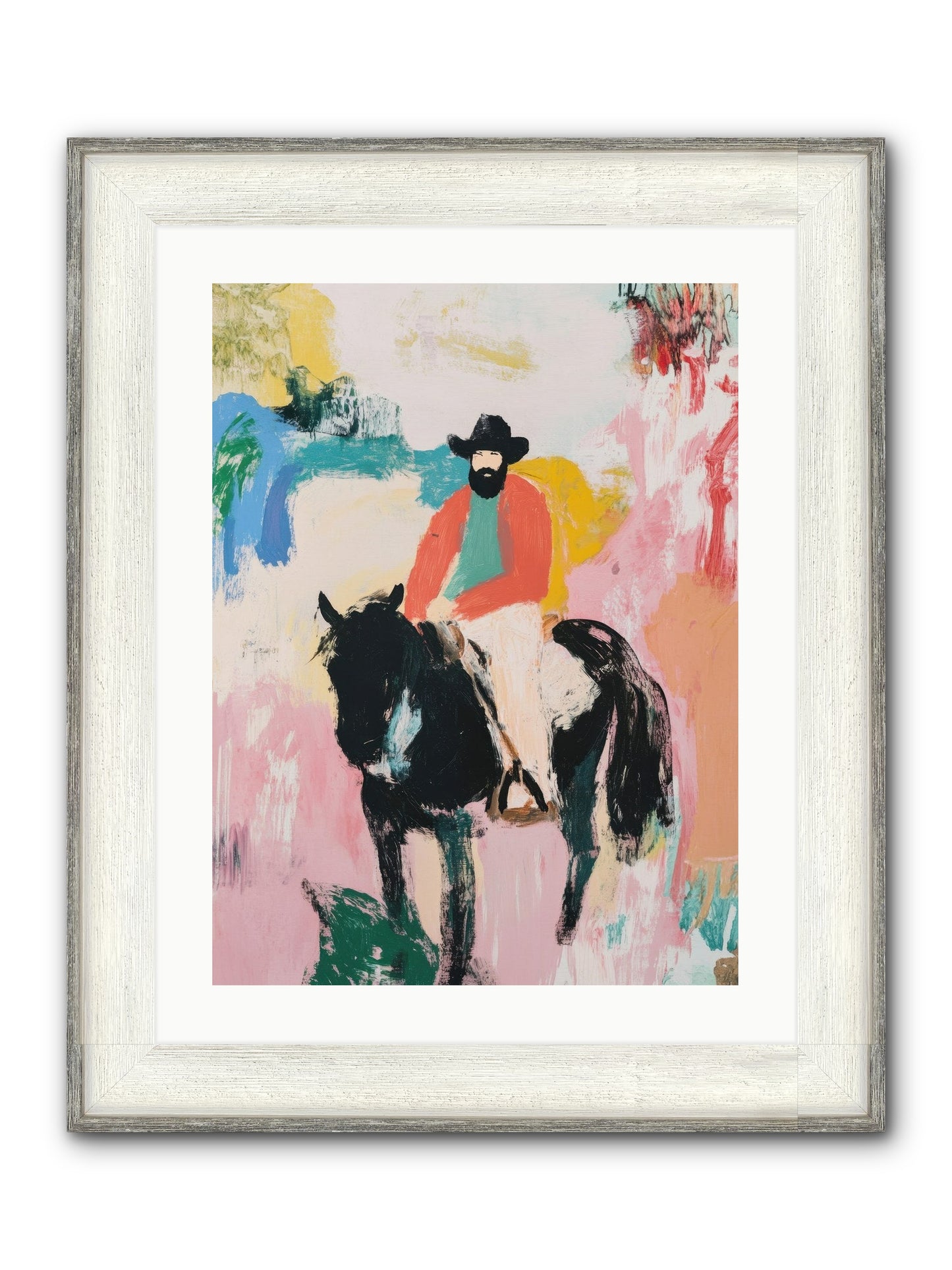 Frontier Fury Framed Print - Driftwood White 18x24