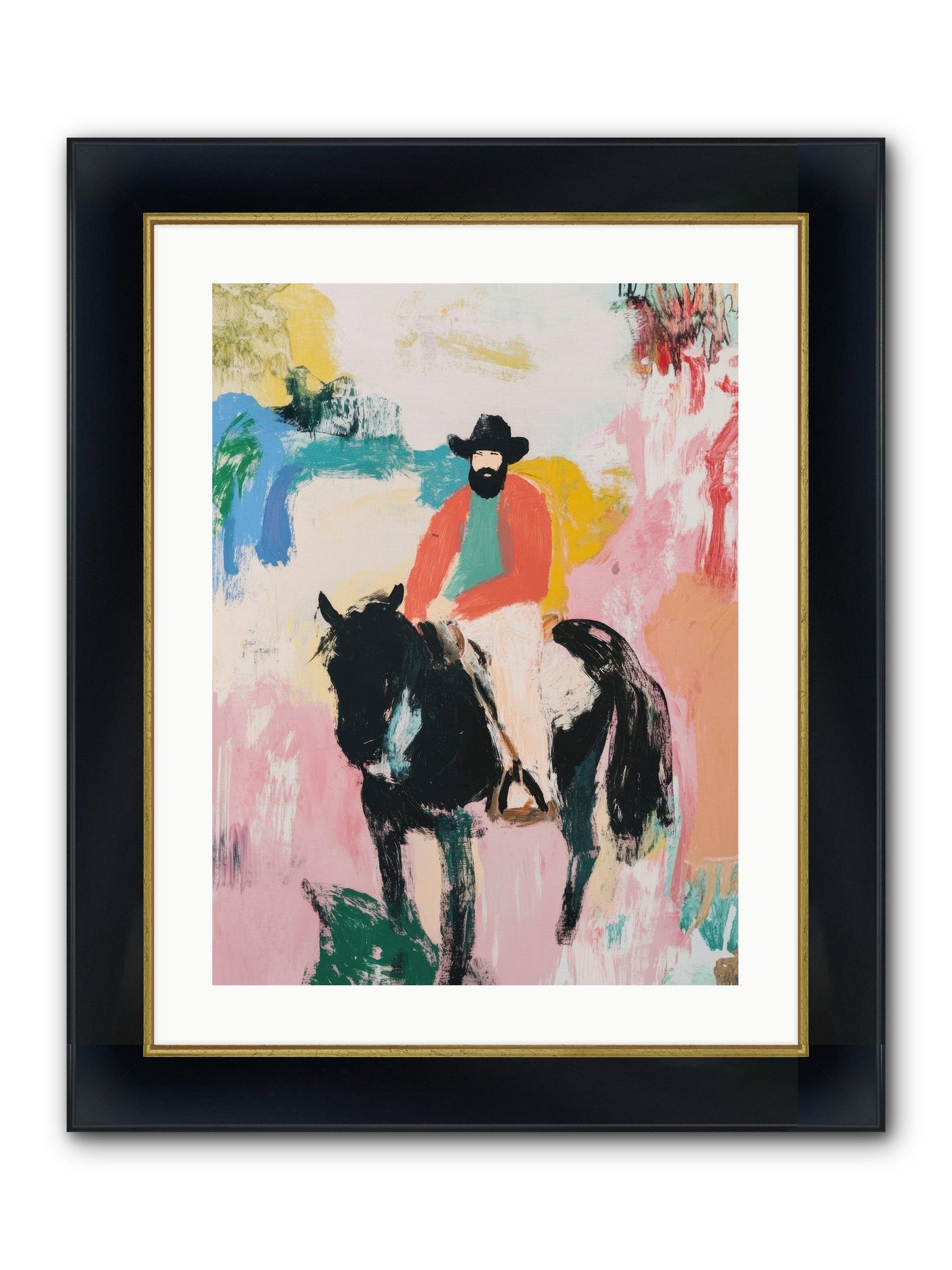 Frontier Fury Framed Print - Wide Black w/Gold 18x24