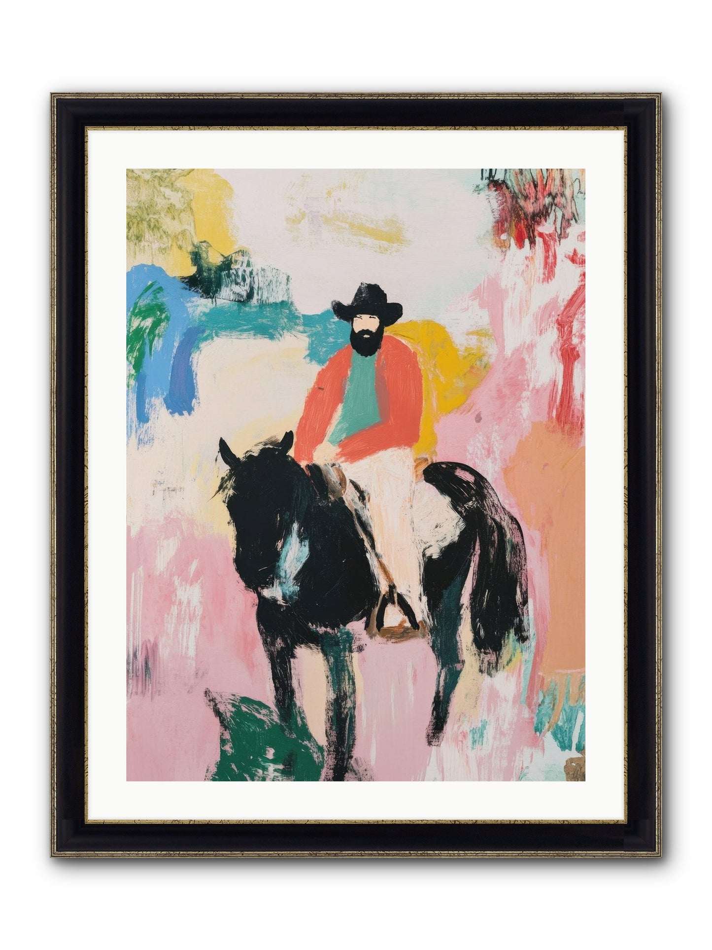 Frontier Fury Framed Print - Black & Gold 24x32