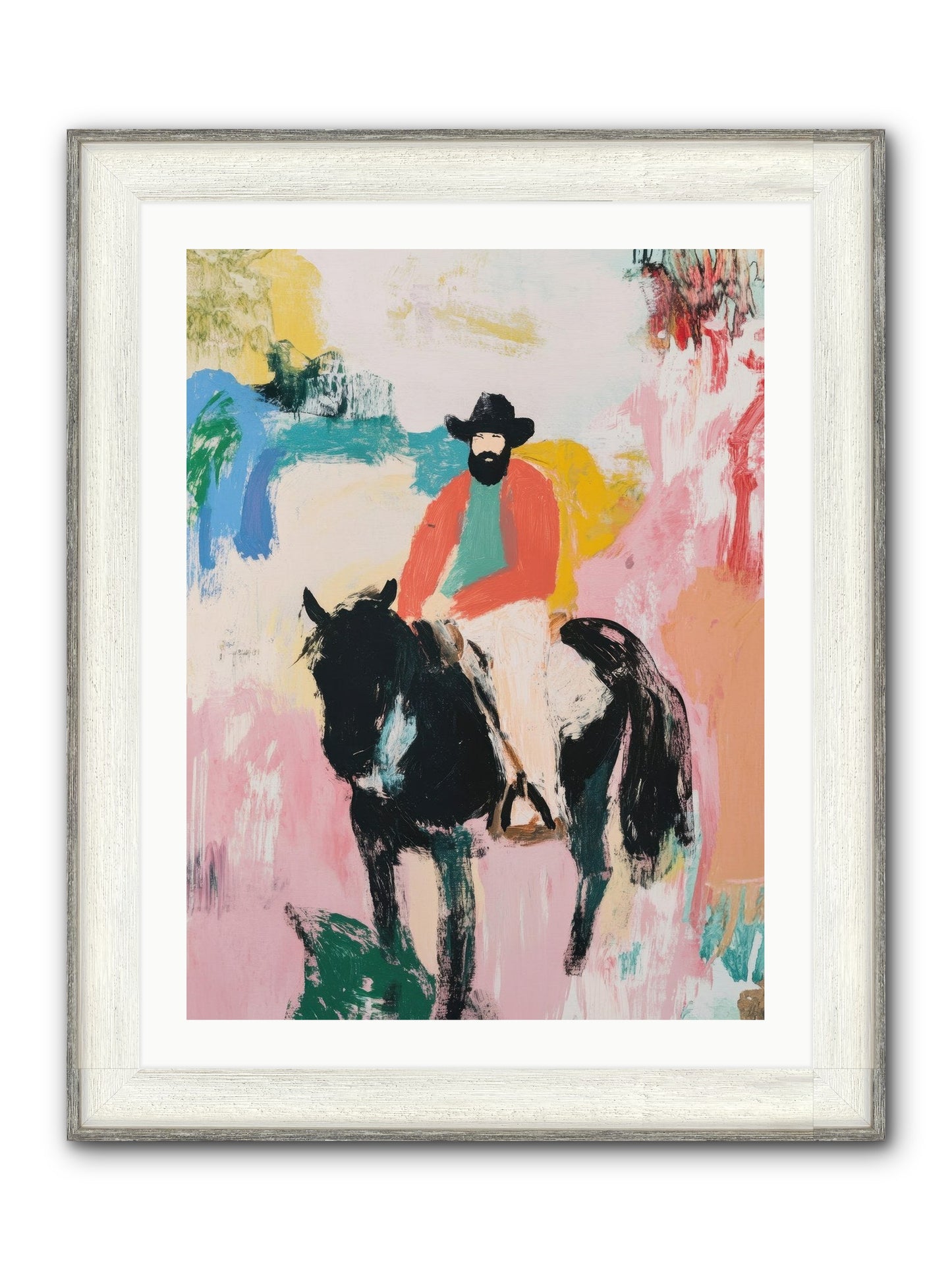 Frontier Fury Framed Print - Driftwood White 24x32