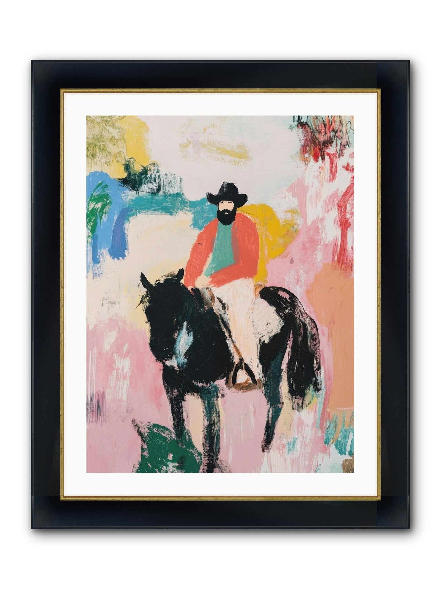 Frontier Fury Framed Print - Wide Black w/Gold 24x32