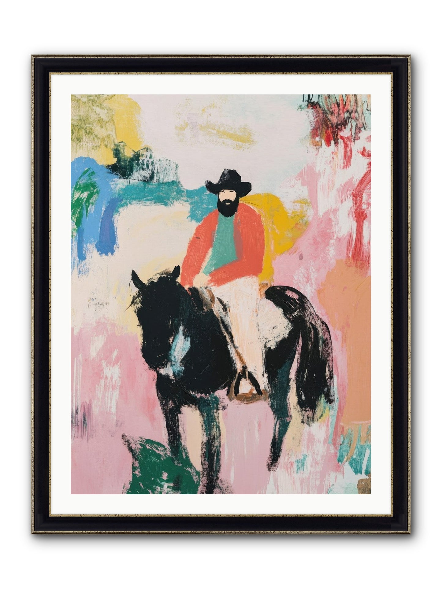 Frontier Fury Framed Print - Black & Gold 30x40