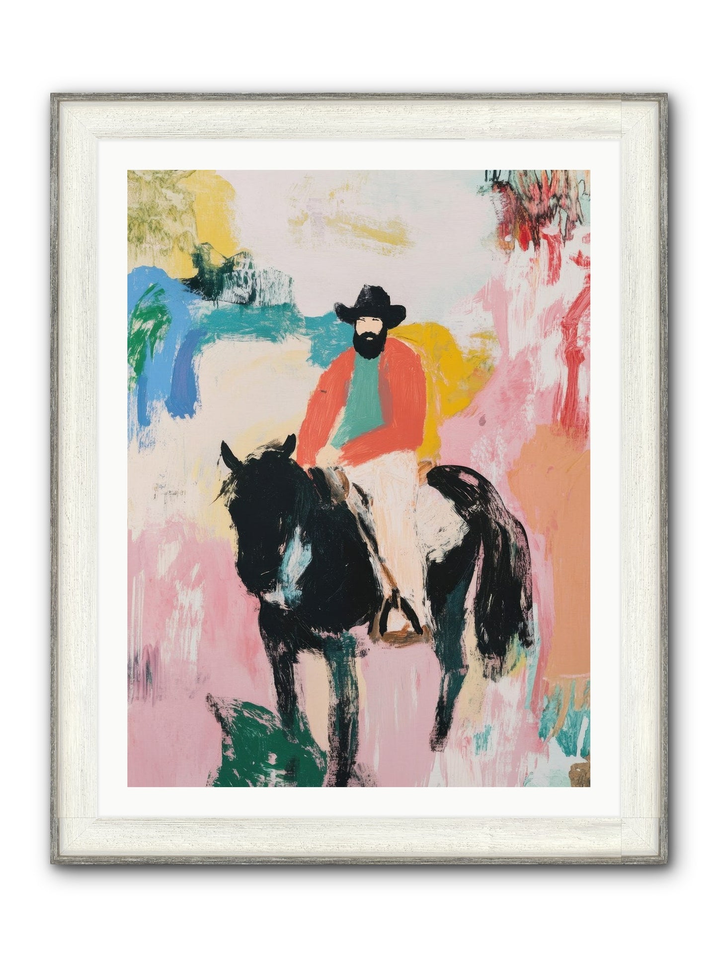 Frontier Fury Framed Print - Driftwood White 30x40