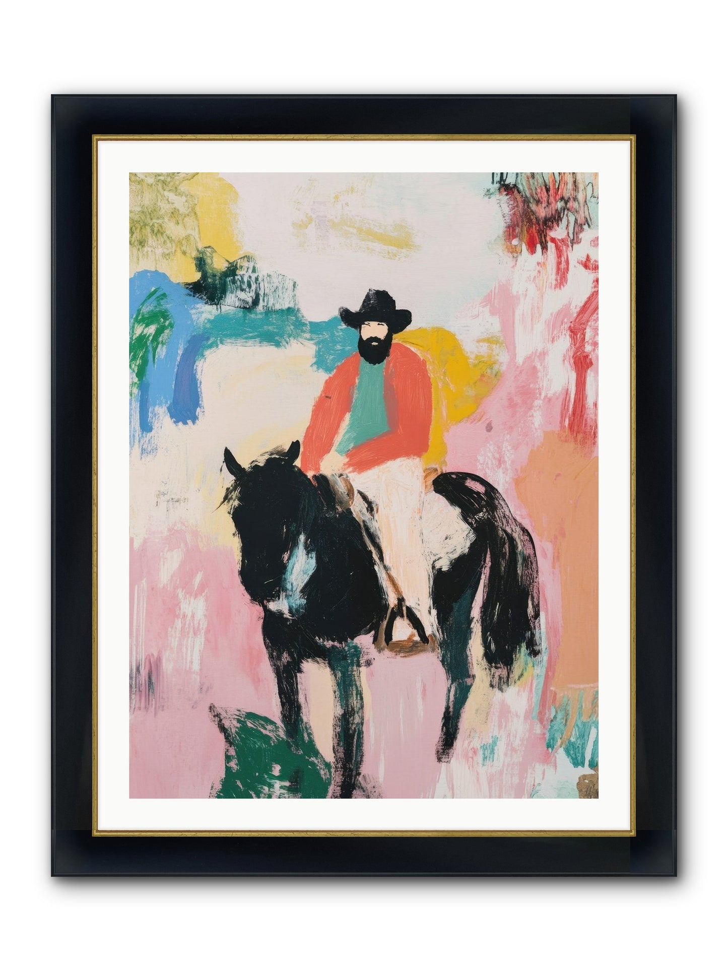 Frontier Fury Framed Print - Wide Black w/Gold 30x40