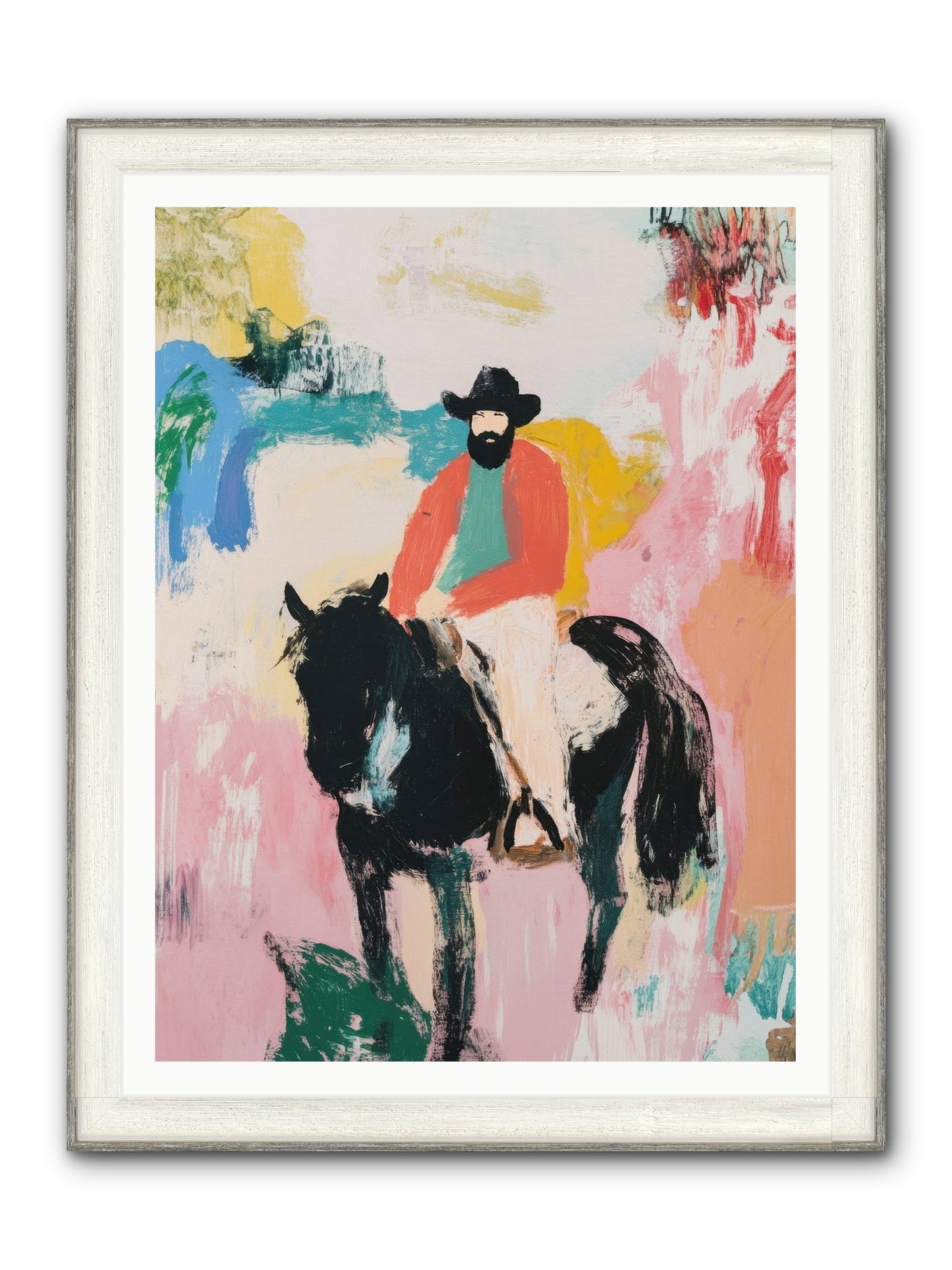 Frontier Fury Framed Print - Driftwood White 36x48