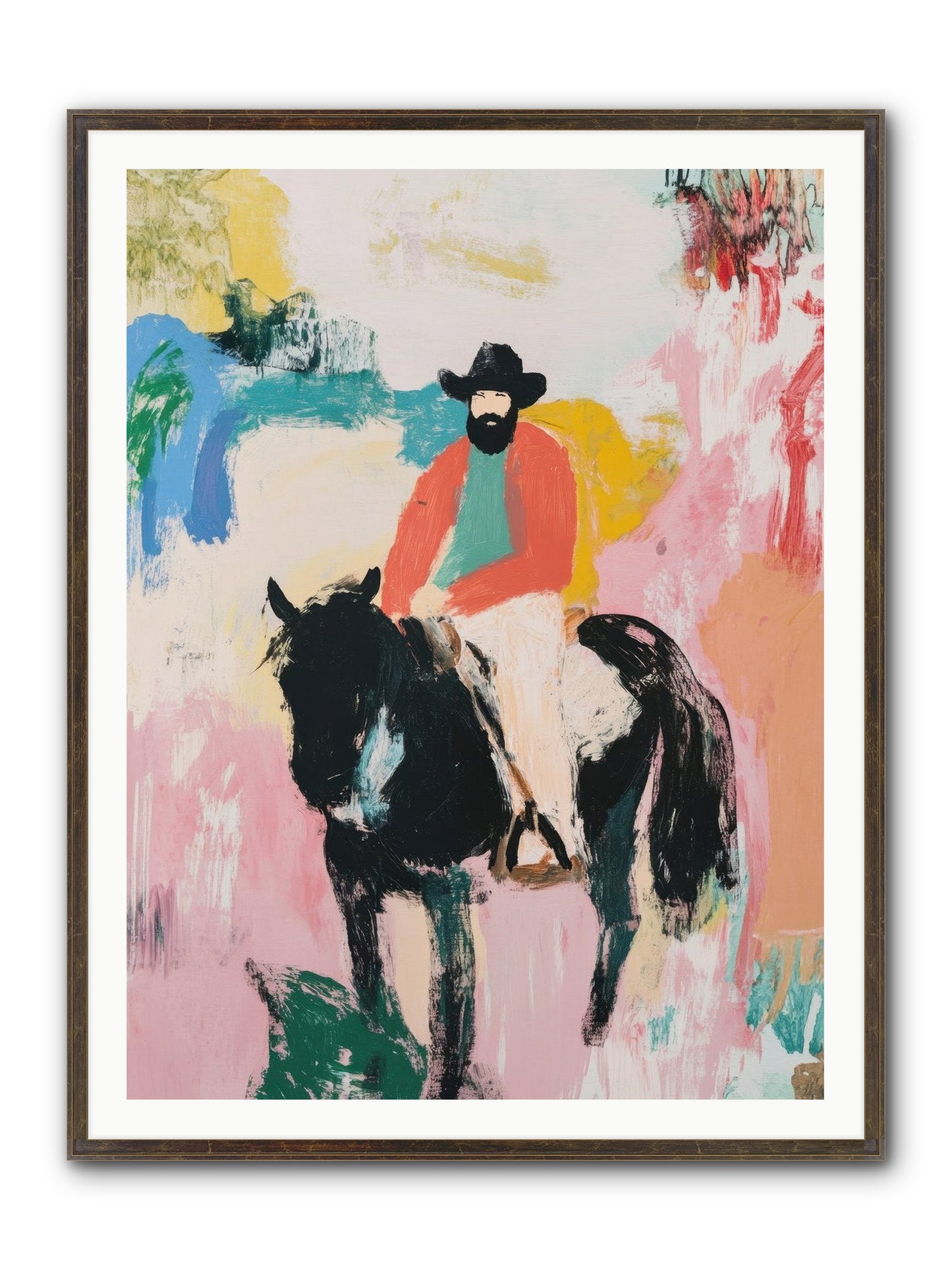 Frontier Fury Framed Print - Slimwoods Black/Gold 36x48