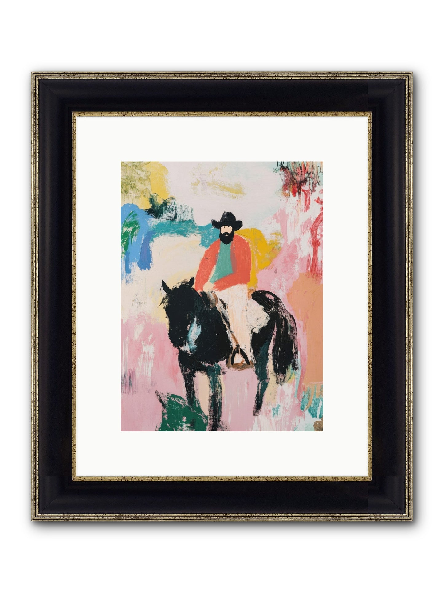 Frontier Fury Framed Print - Black & Gold 9x12