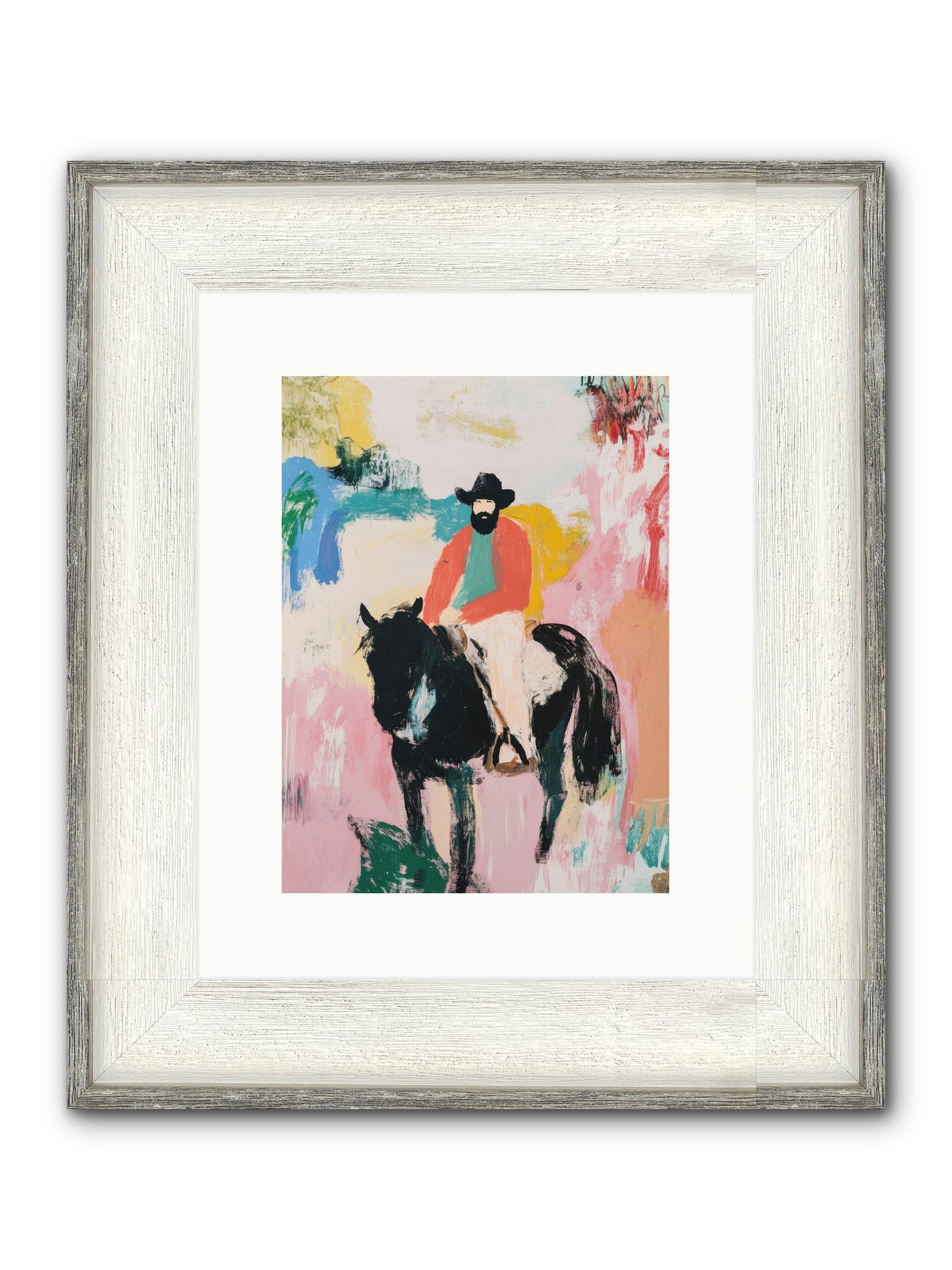 Frontier Fury Framed Print - Driftwood White 9x12