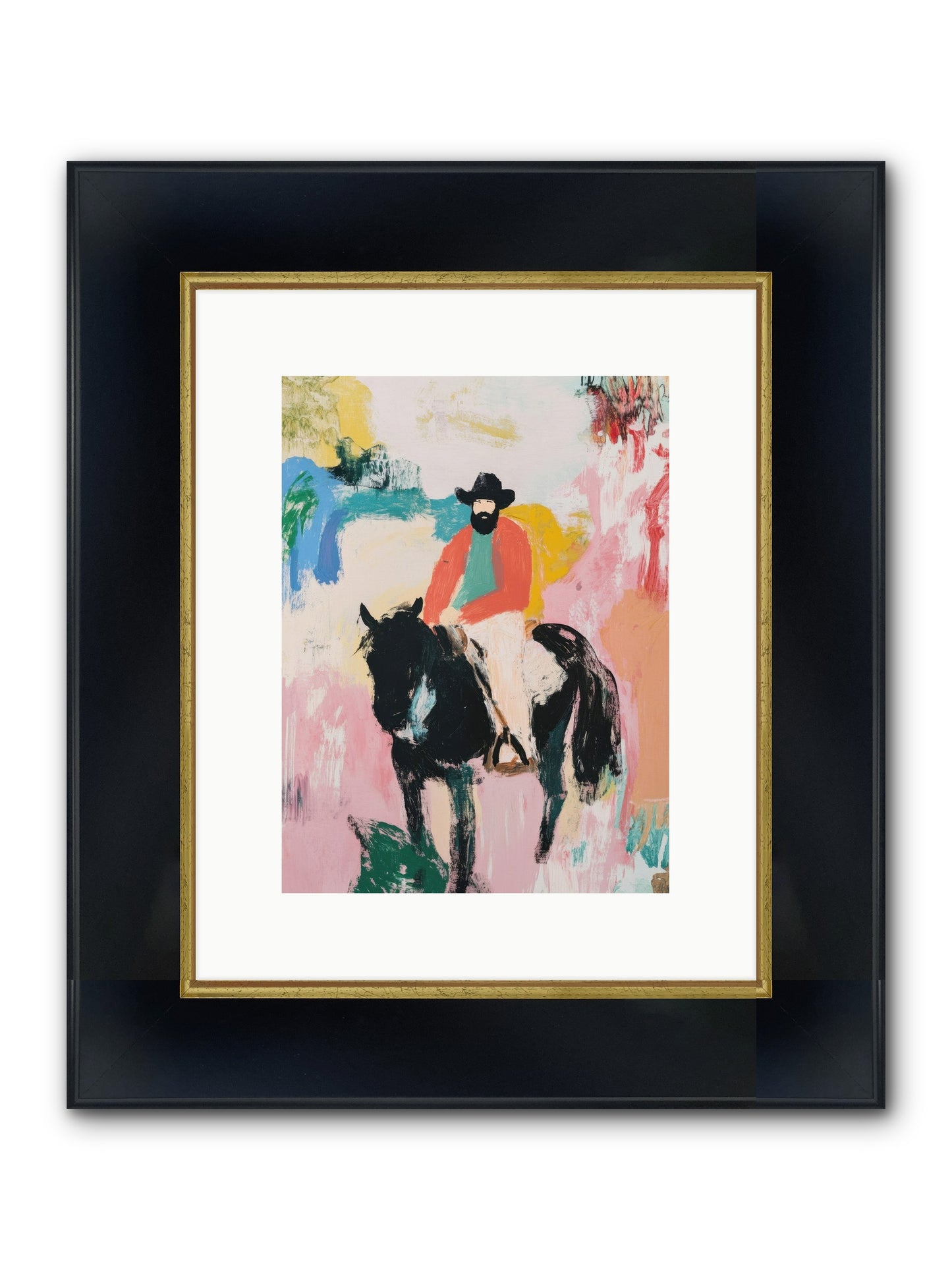Frontier Fury Framed Print - Wide Black w/Gold 9x12