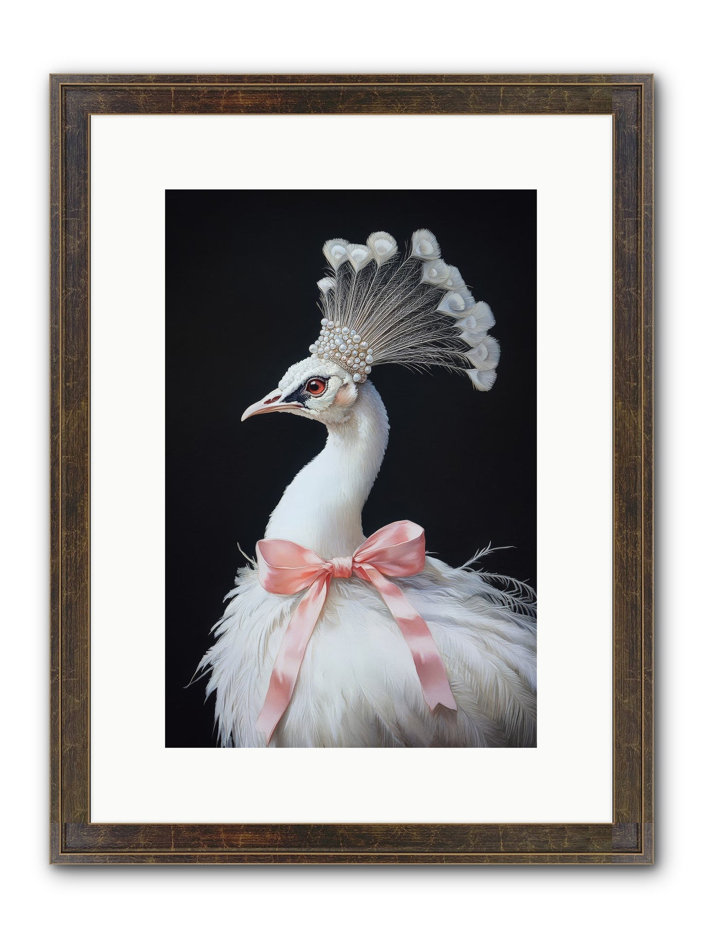 Frost Feathered Majesty Framed Print - Slimwoods Black/Gold 10x15