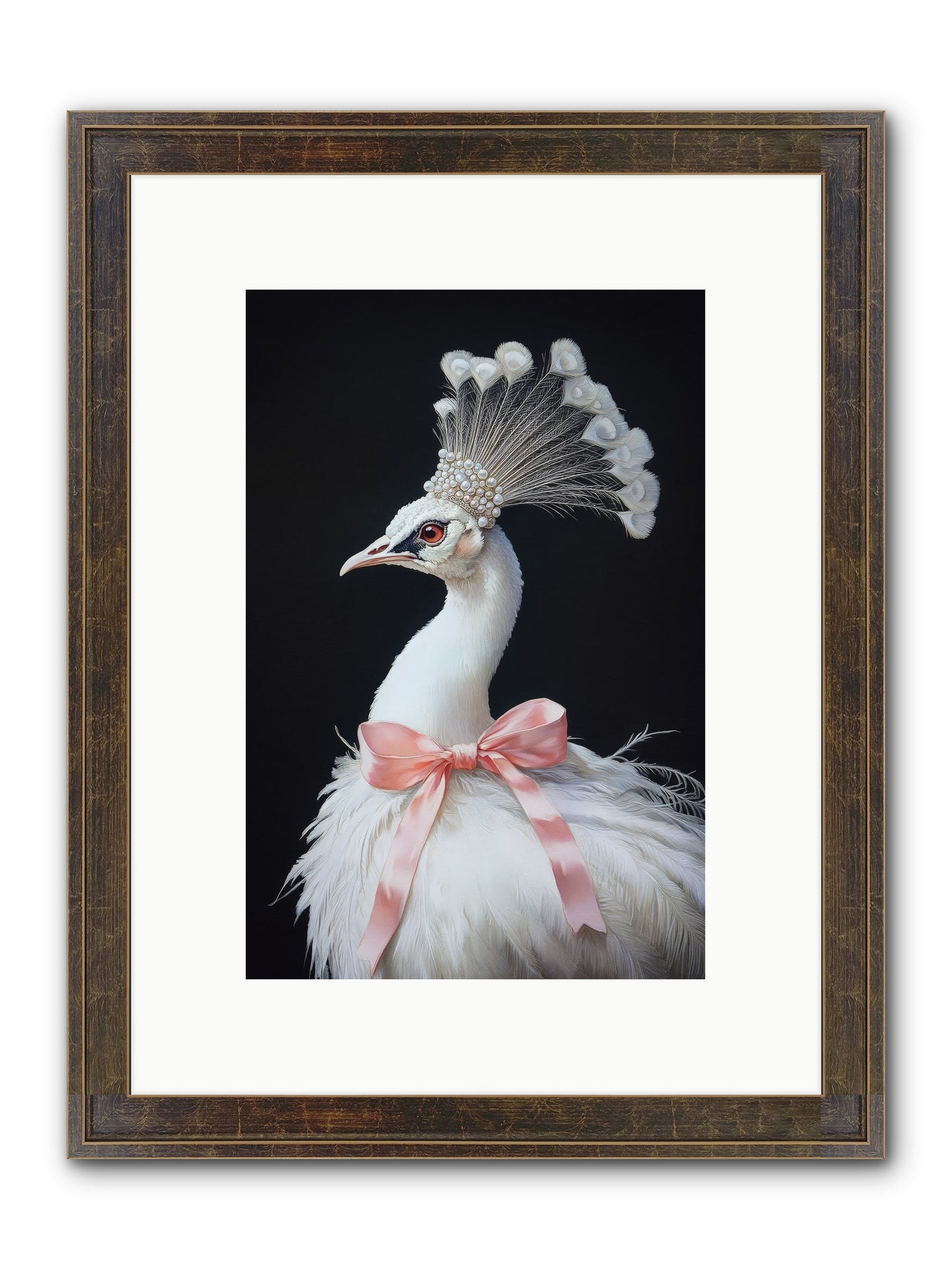 Frost Feathered Majesty Framed Print - Slimwoods Black/Gold 8x12