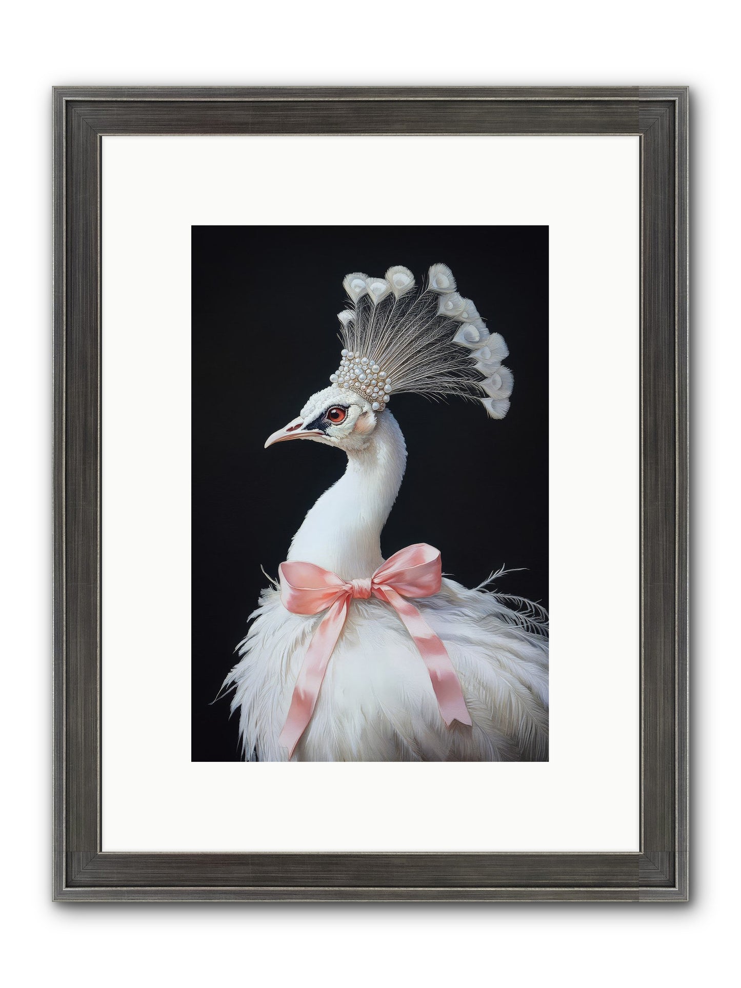 Frost Feathered Majesty Framed Print - Slimwoods Black/Silver 8x12