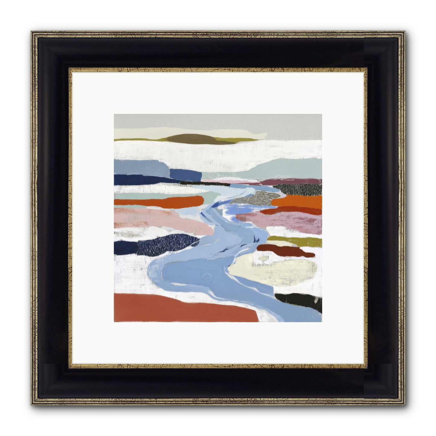 Frost Wing Framed Print - Black & Gold 10x10