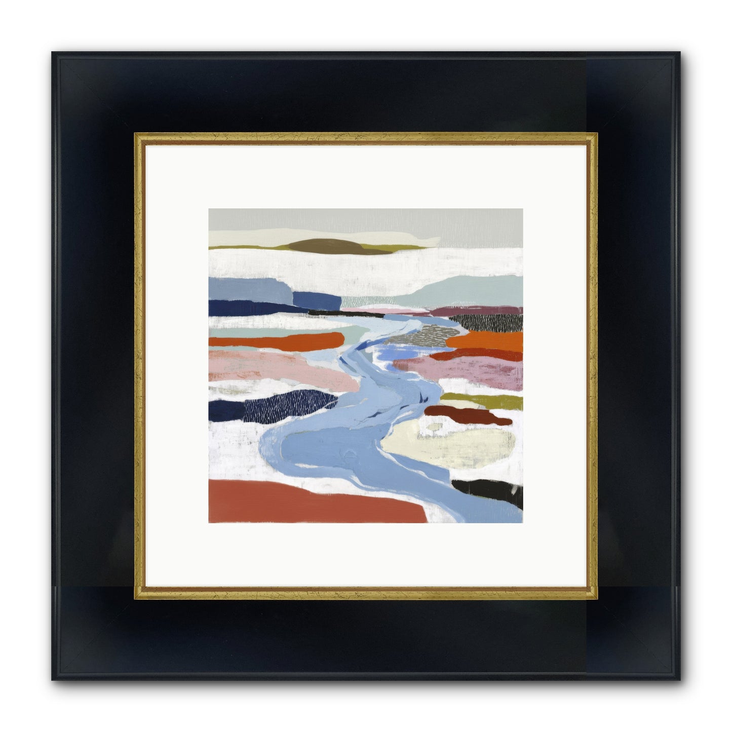 Frost Wing Framed Print - Wide Black w/Gold 10x10