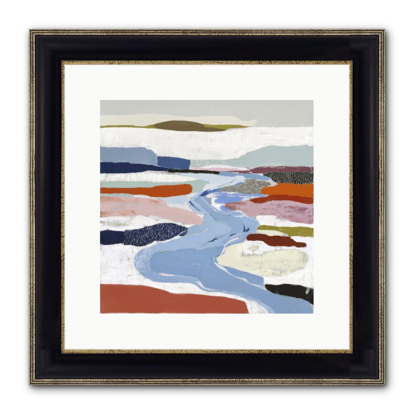 Frost Wing Framed Print - Black & Gold 12x12