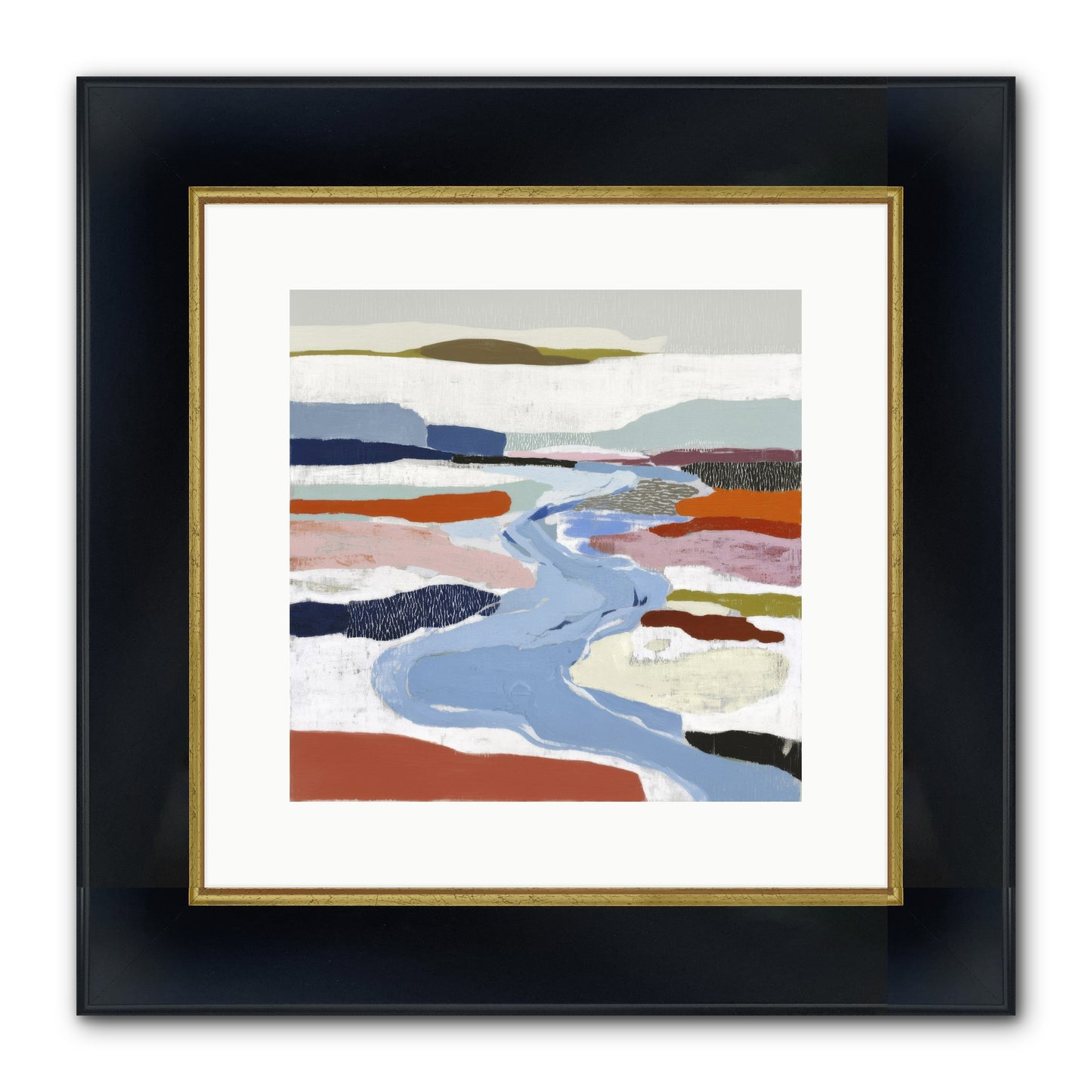 Frost Wing Framed Print - Wide Black w/Gold 12x12