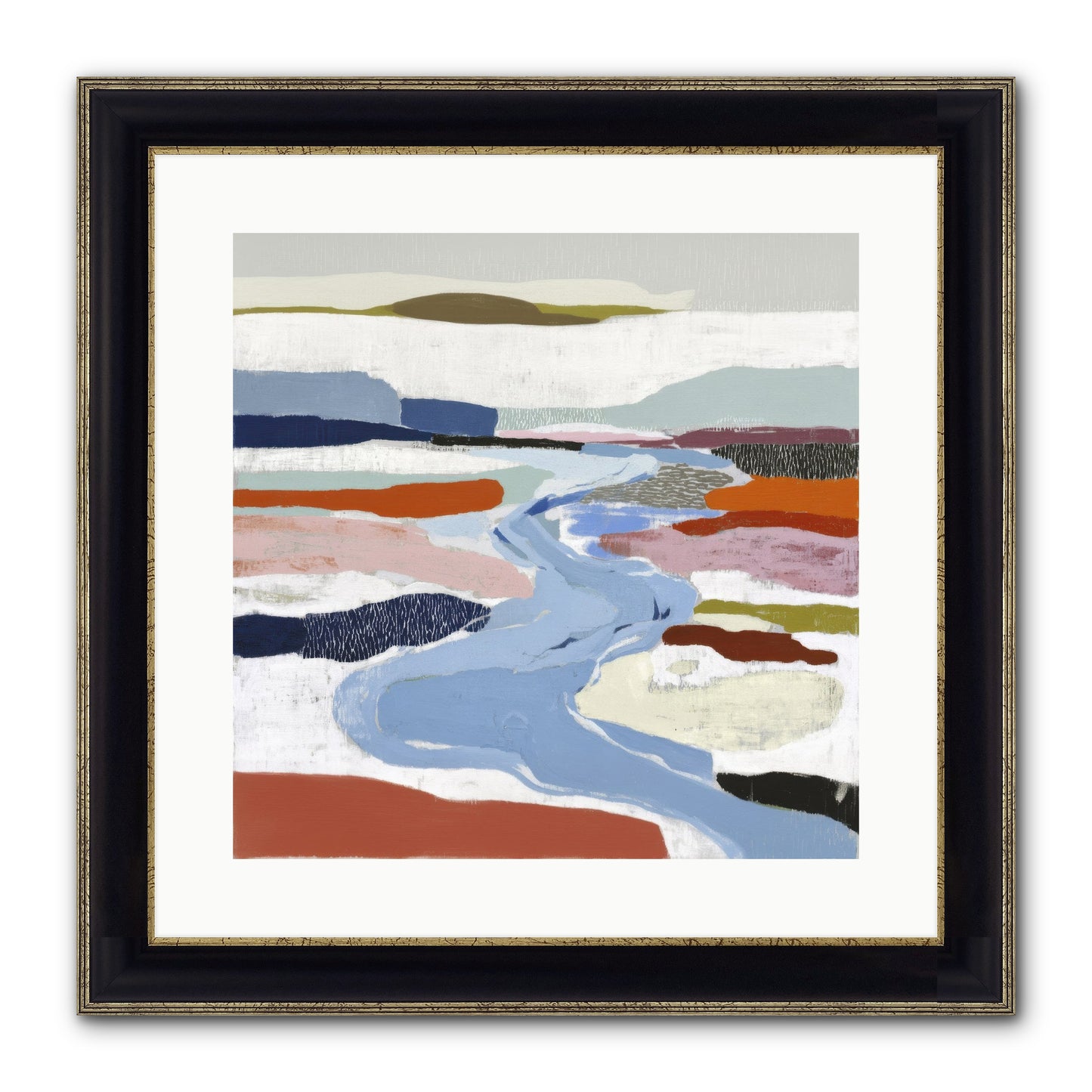 Frost Wing Framed Print - Black & Gold 16x16