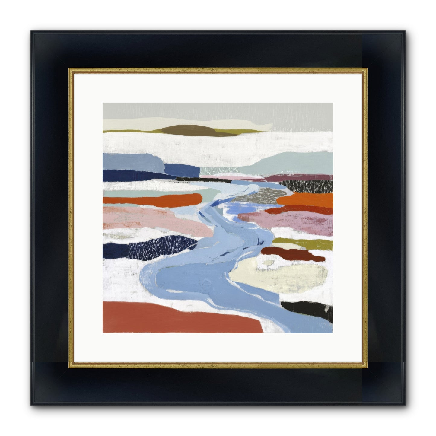 Frost Wing Framed Print - Wide Black w/Gold 16x16