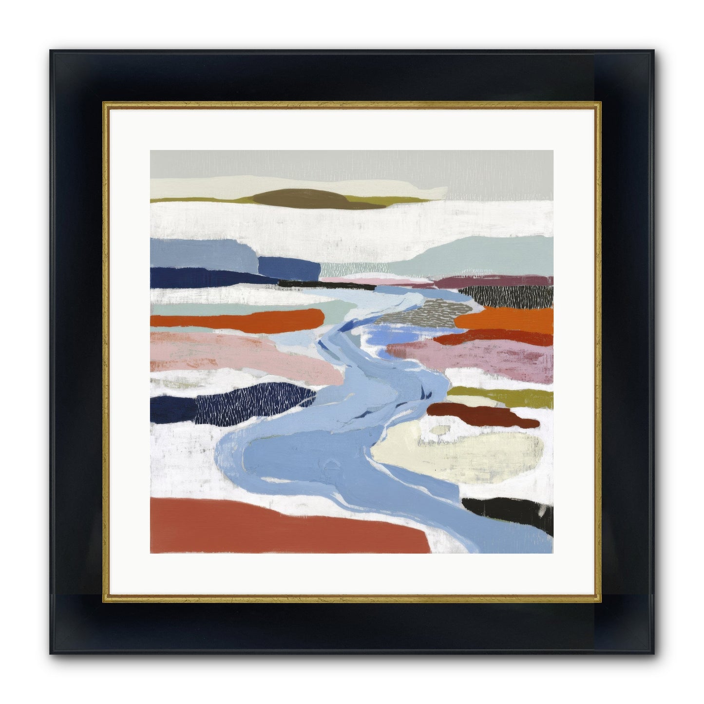 Frost Wing Framed Print - Wide Black w/Gold 20x20