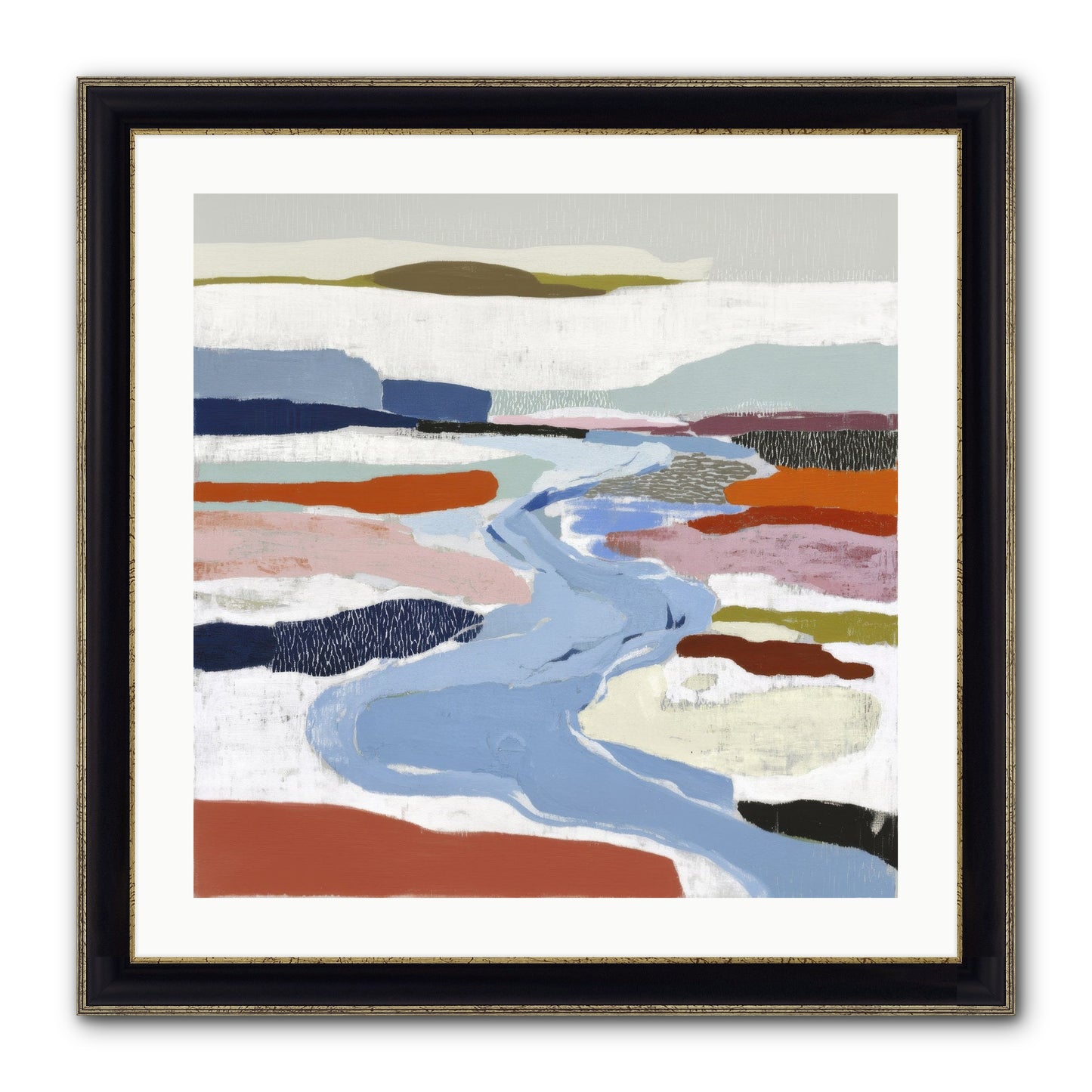 Frost Wing Framed Print - Black & Gold 24x24