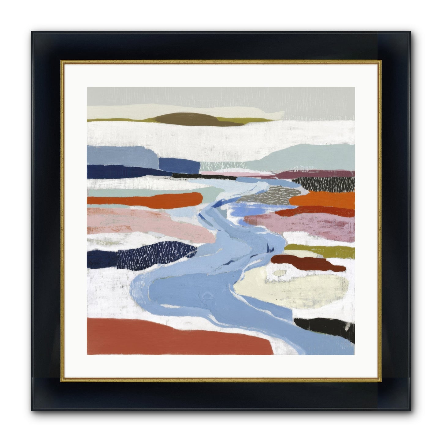 Frost Wing Framed Print - Wide Black w/Gold 24x24