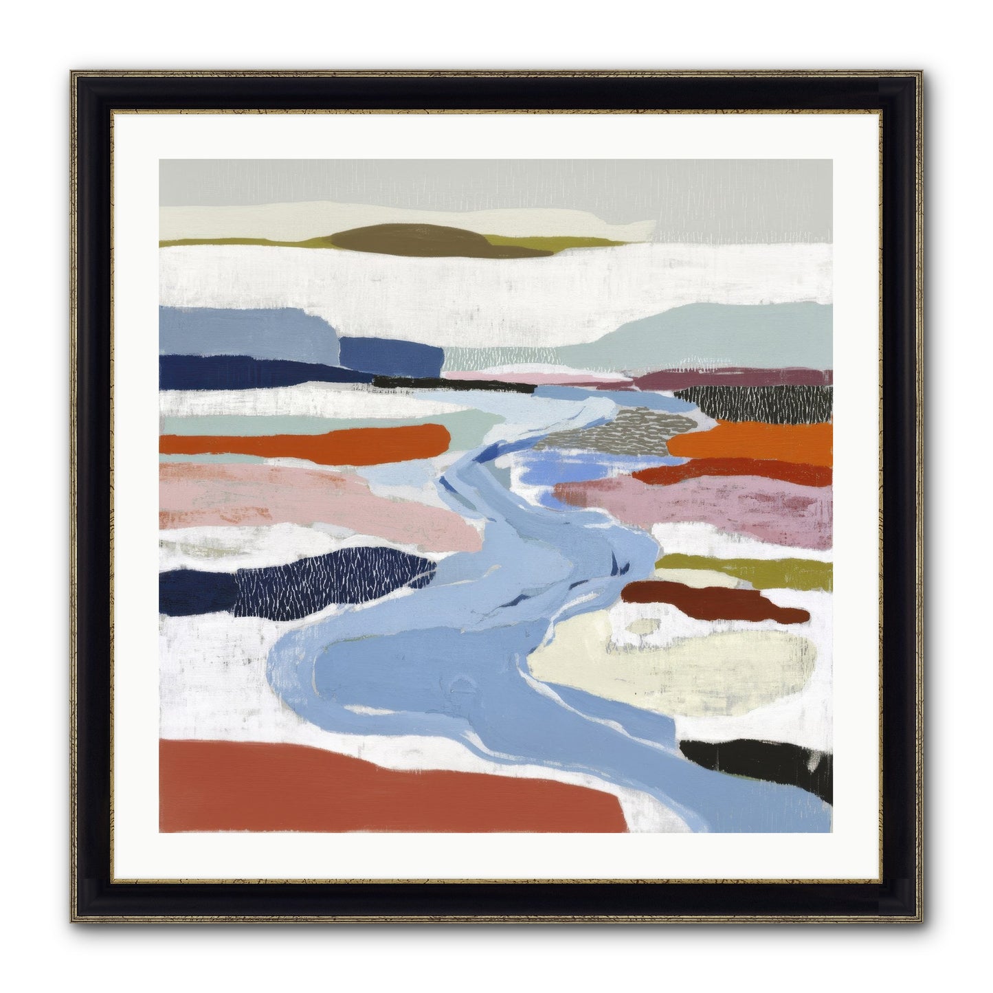 Frost Wing Framed Print - Black & Gold 30x30
