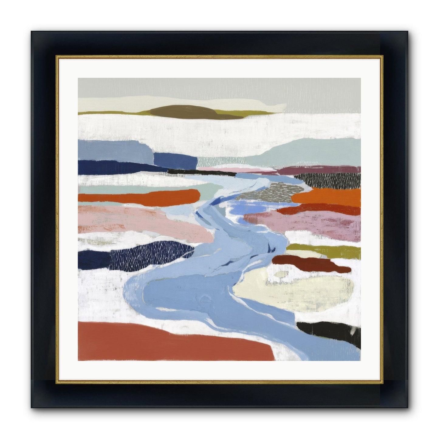Frost Wing Framed Print - Wide Black w/Gold 30x30