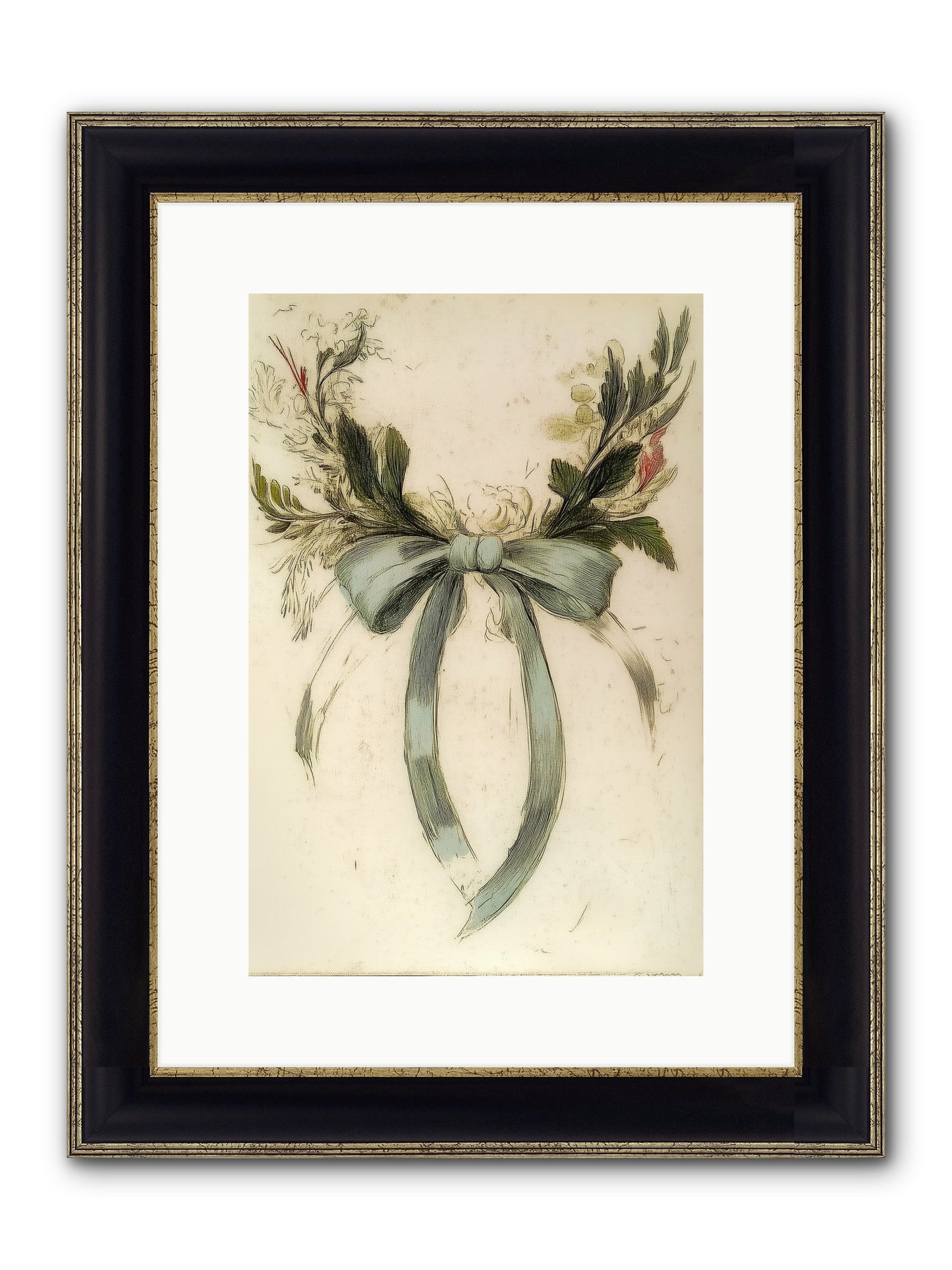 Frosted SIlk Framed Print - Black & Gold 10x15