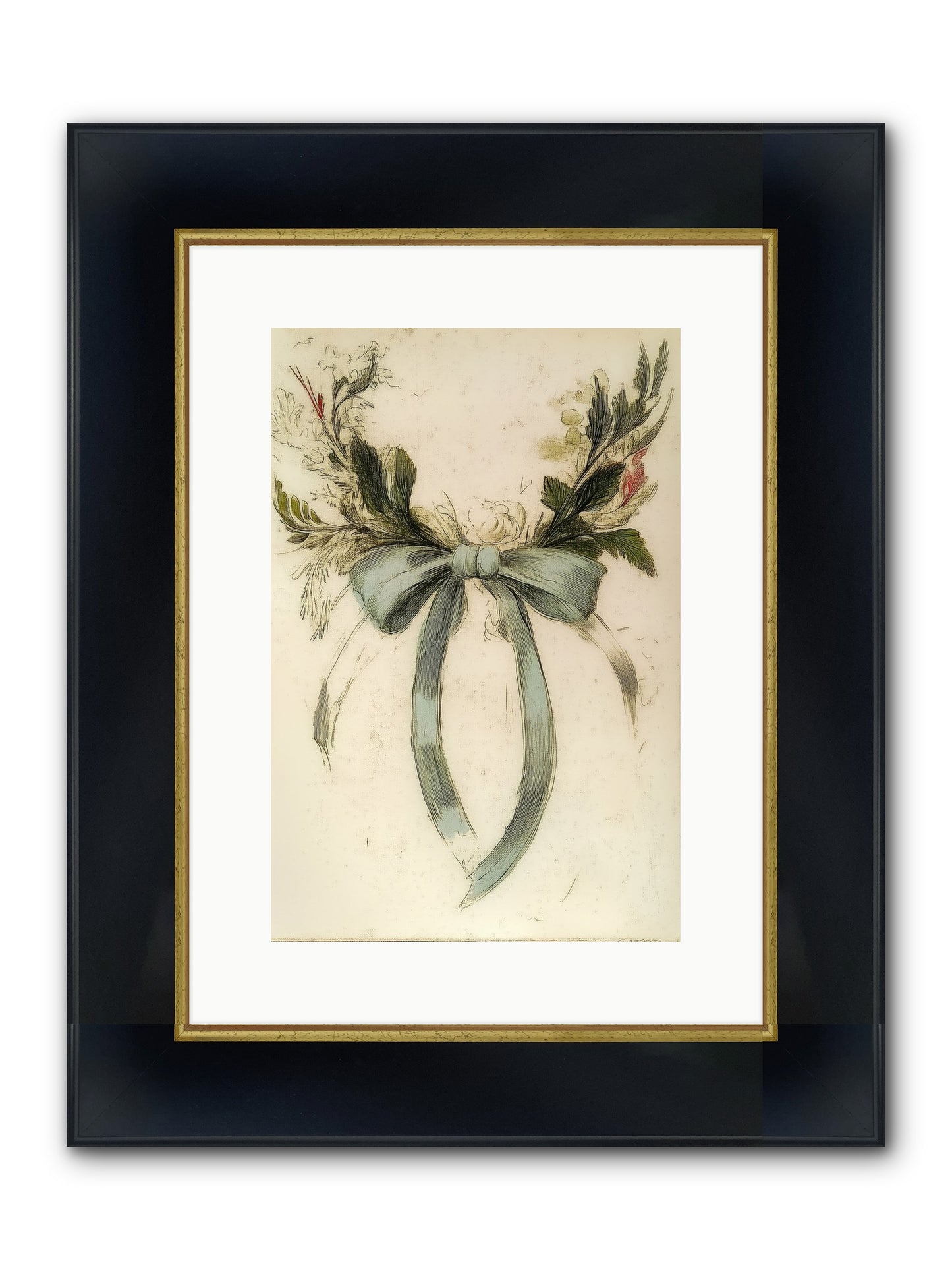 Frosted SIlk Framed Print - Wide Black w/Gold 10x15