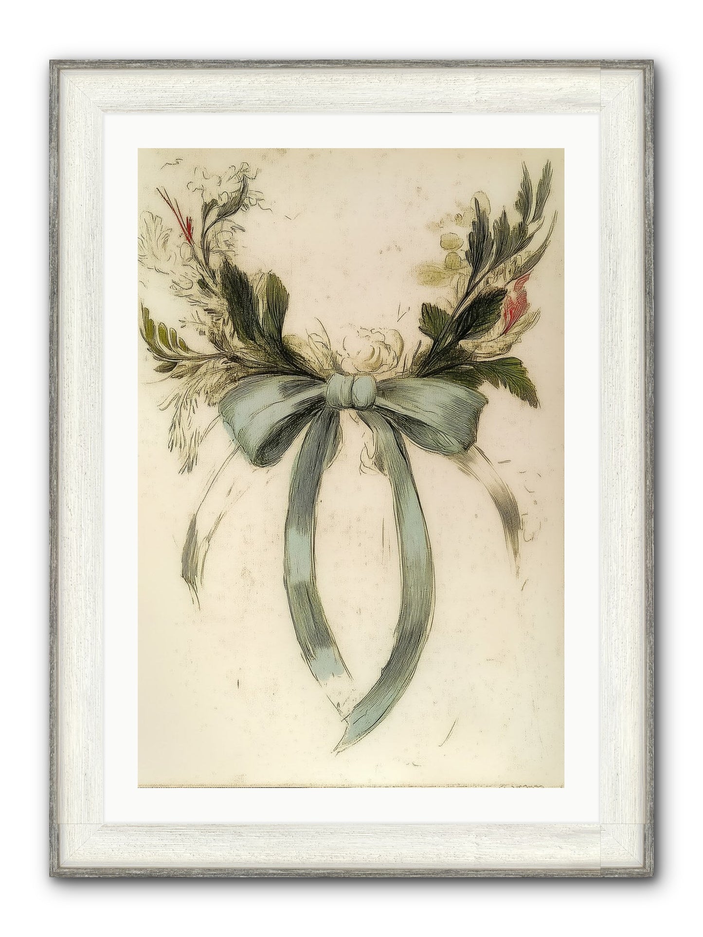 Frosted SIlk Framed Print - Driftwood White 24x36