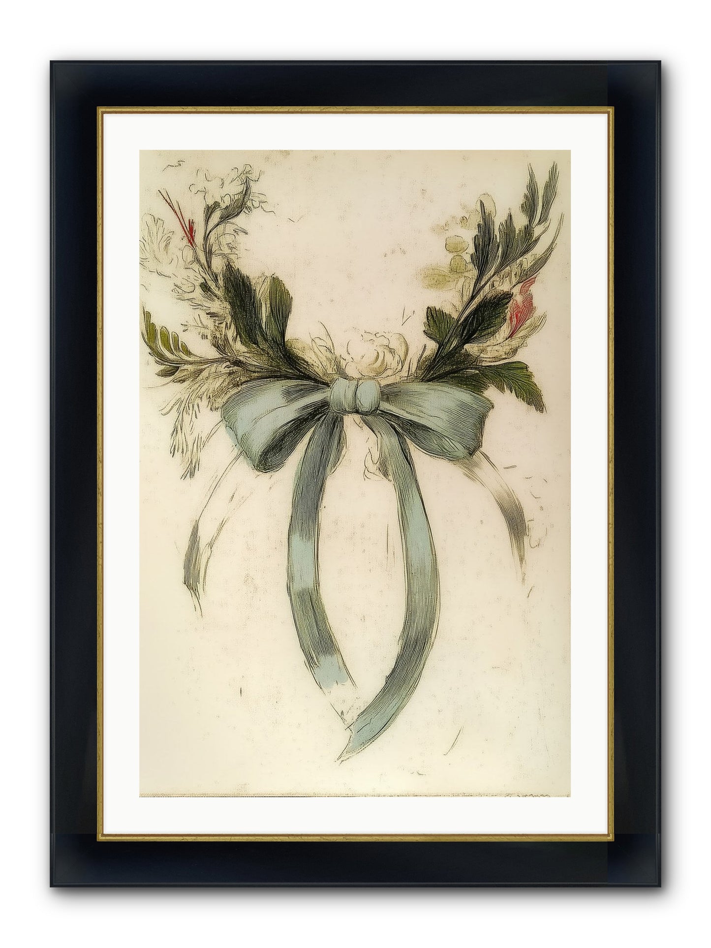 Frosted SIlk Framed Print - Wide Black w/Gold 24x36