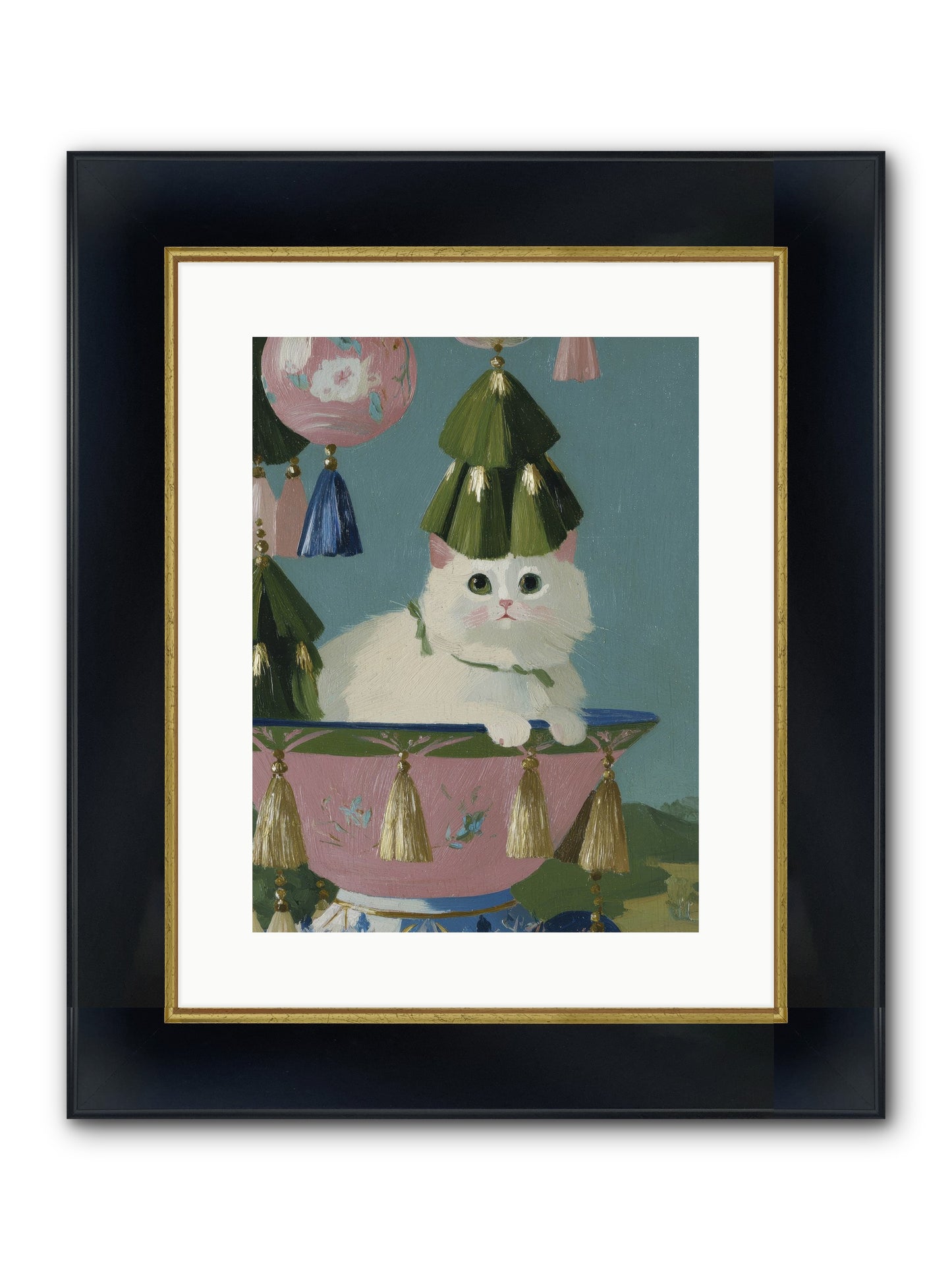 Frosty Morning Mischief Framed Print - Wide Black w/Gold 12x16