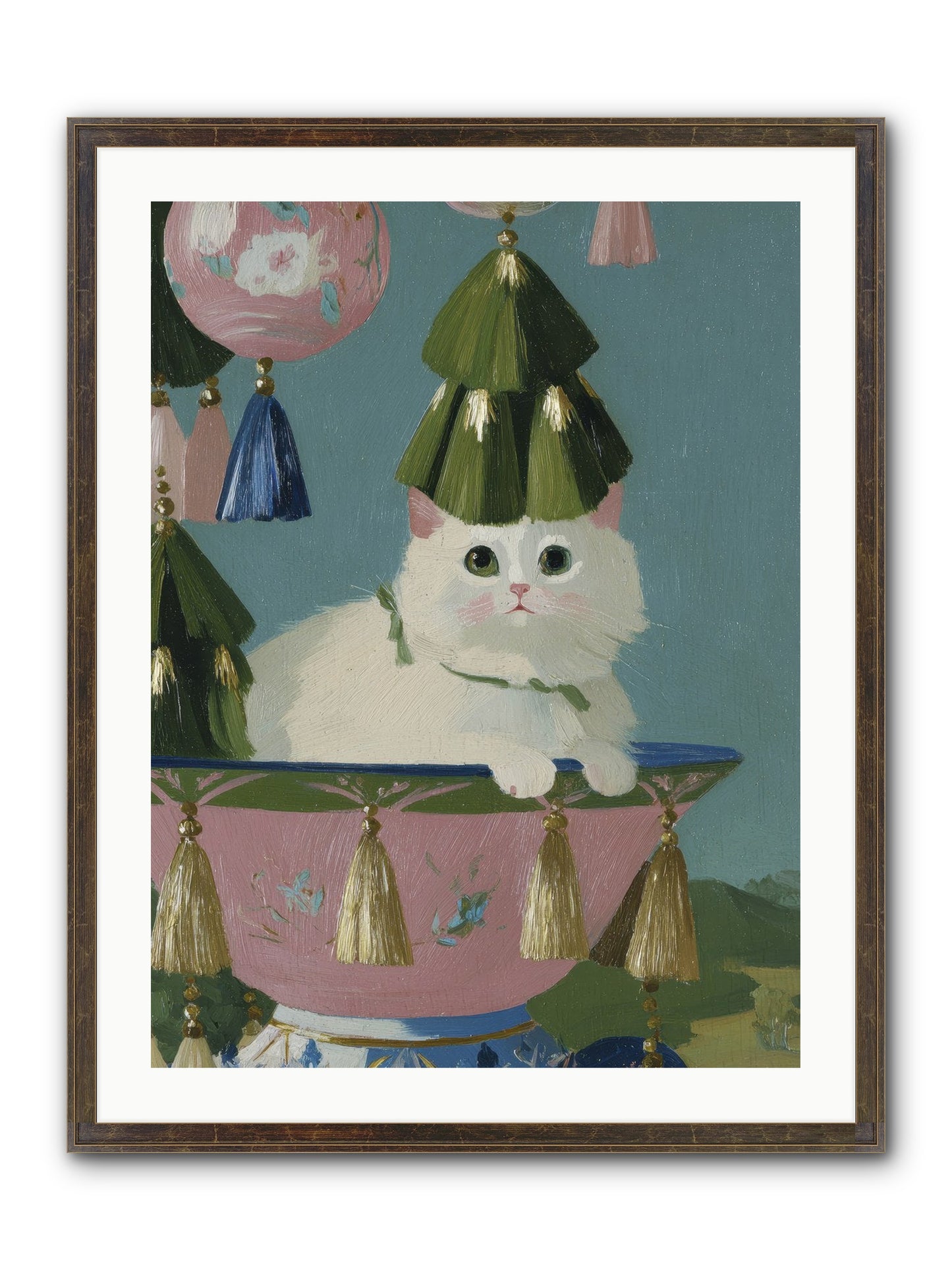 Frosty Morning Mischief Framed Print - Slimwoods Black/Gold 24x32