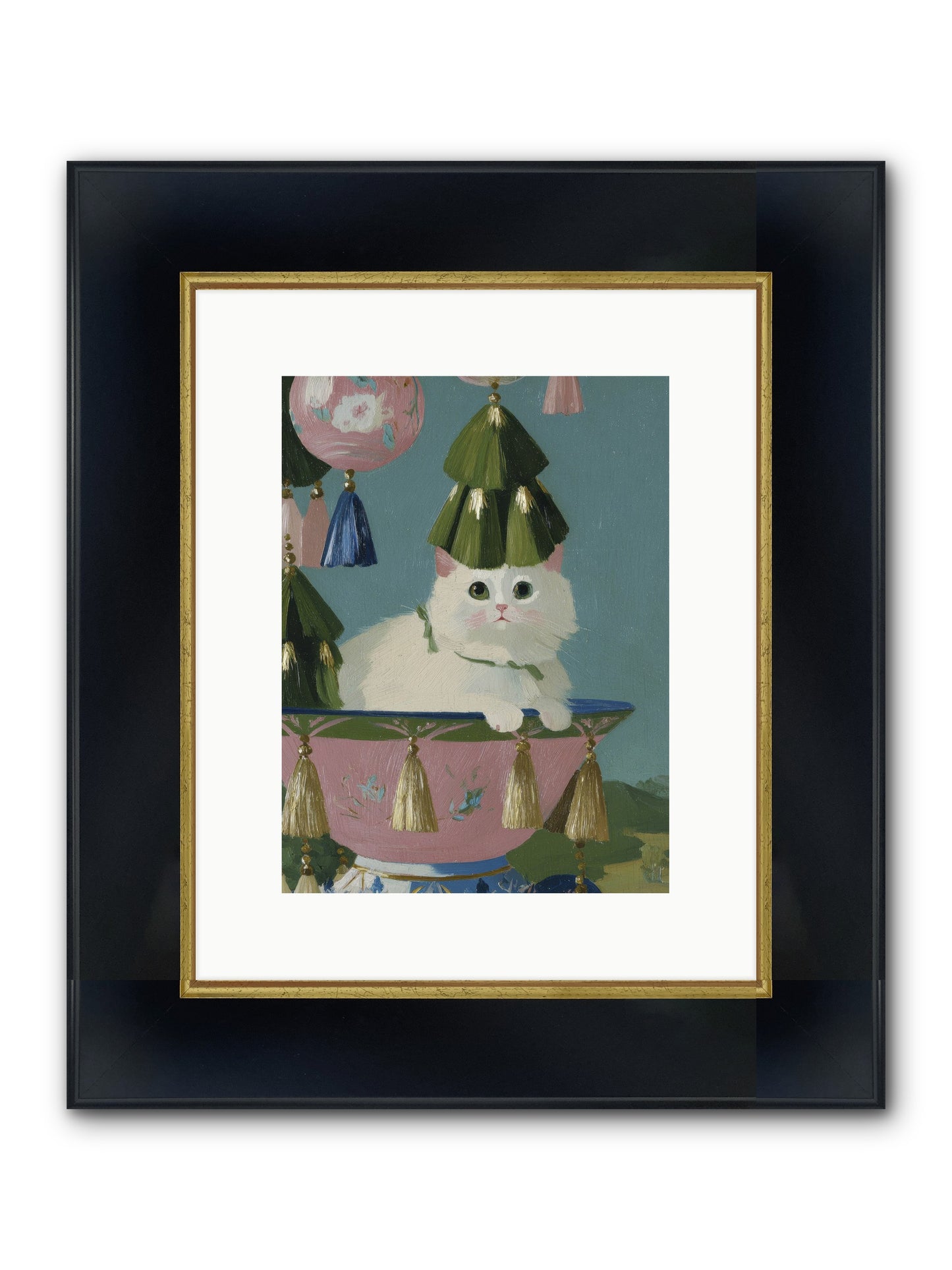 Frosty Morning Mischief Framed Print - Wide Black w/Gold 9x12