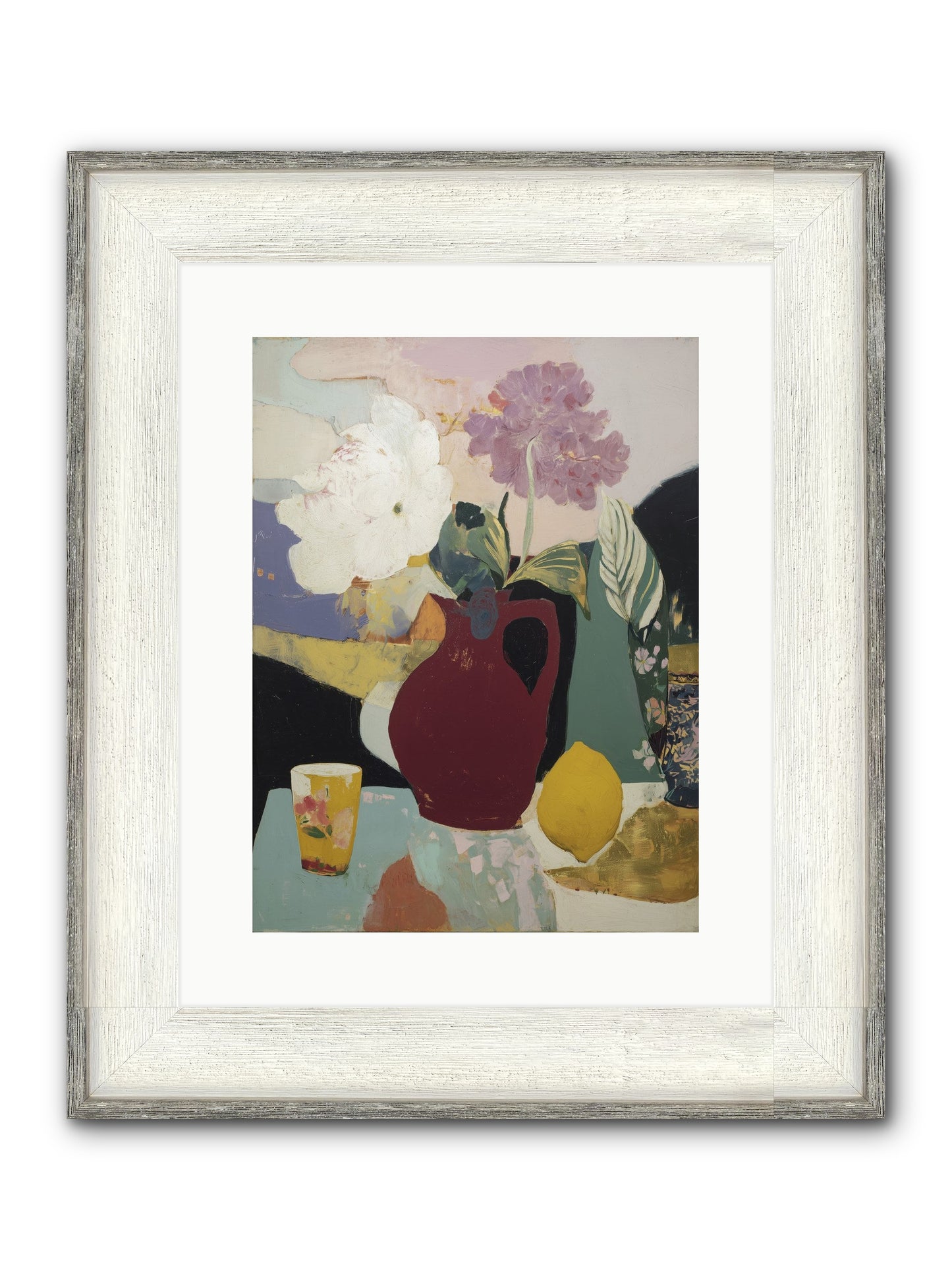 Fruit And Shadow Framed Print - Driftwood White 12x16