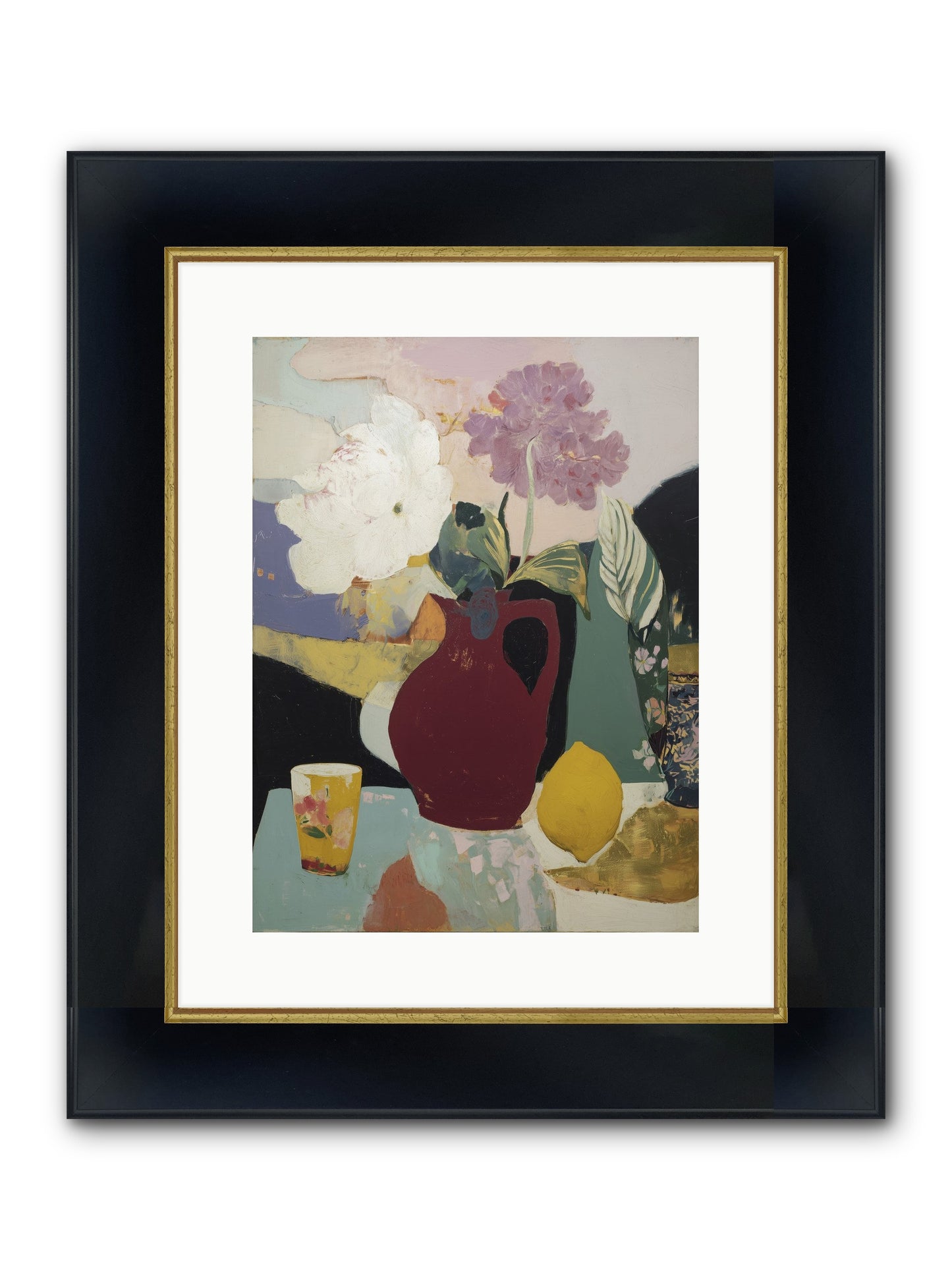Fruit And Shadow Framed Print - Wide Black w/Gold 12x16