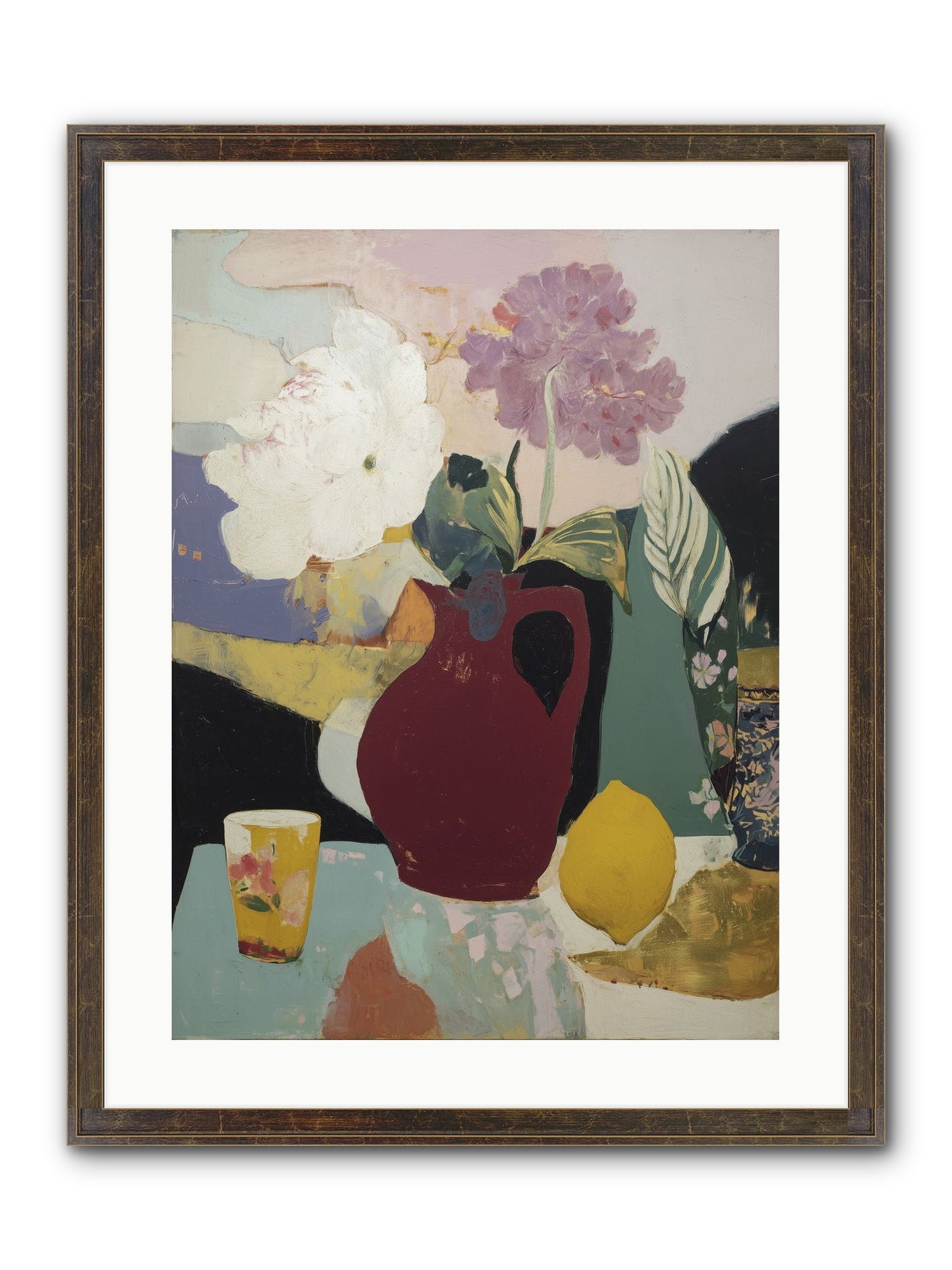 Fruit And Shadow Framed Print - Slimwoods Black/Gold 18x24