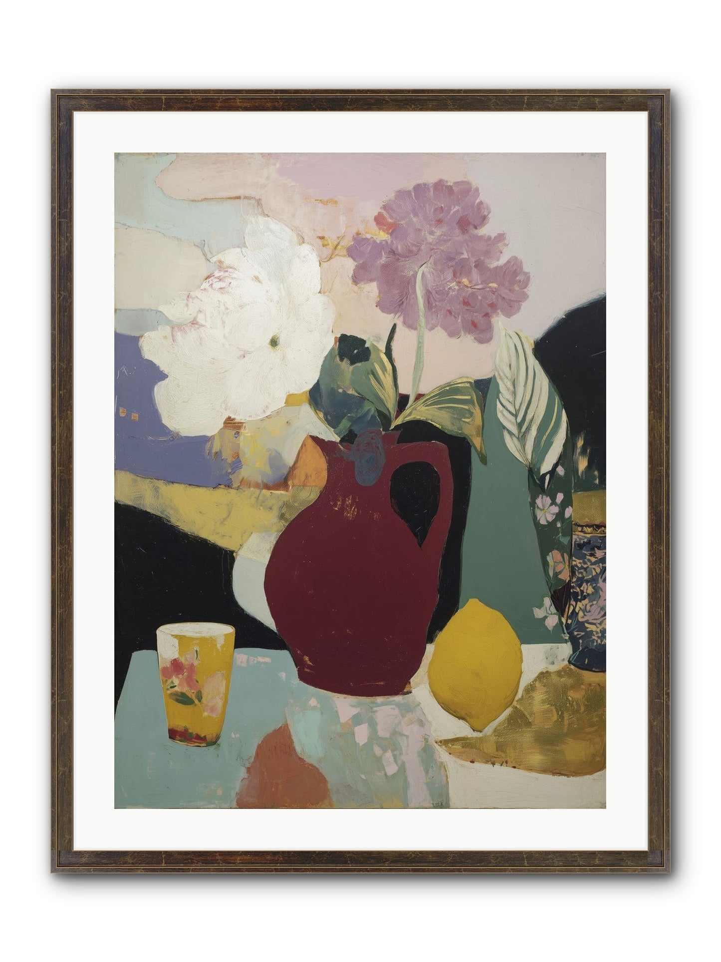 Fruit And Shadow Framed Print - Slimwoods Black/Gold 24x32