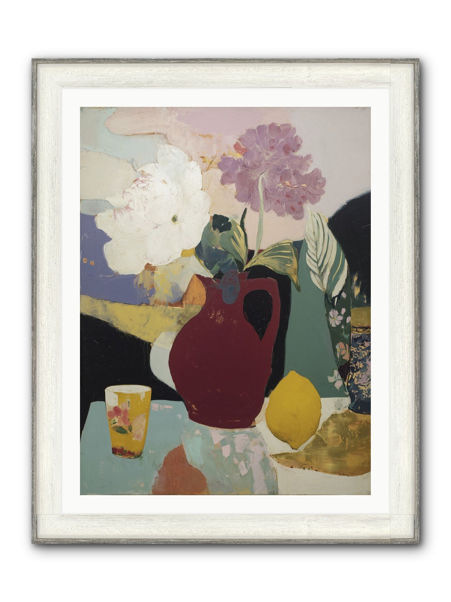 Fruit And Shadow Framed Print - Driftwood White 30x40