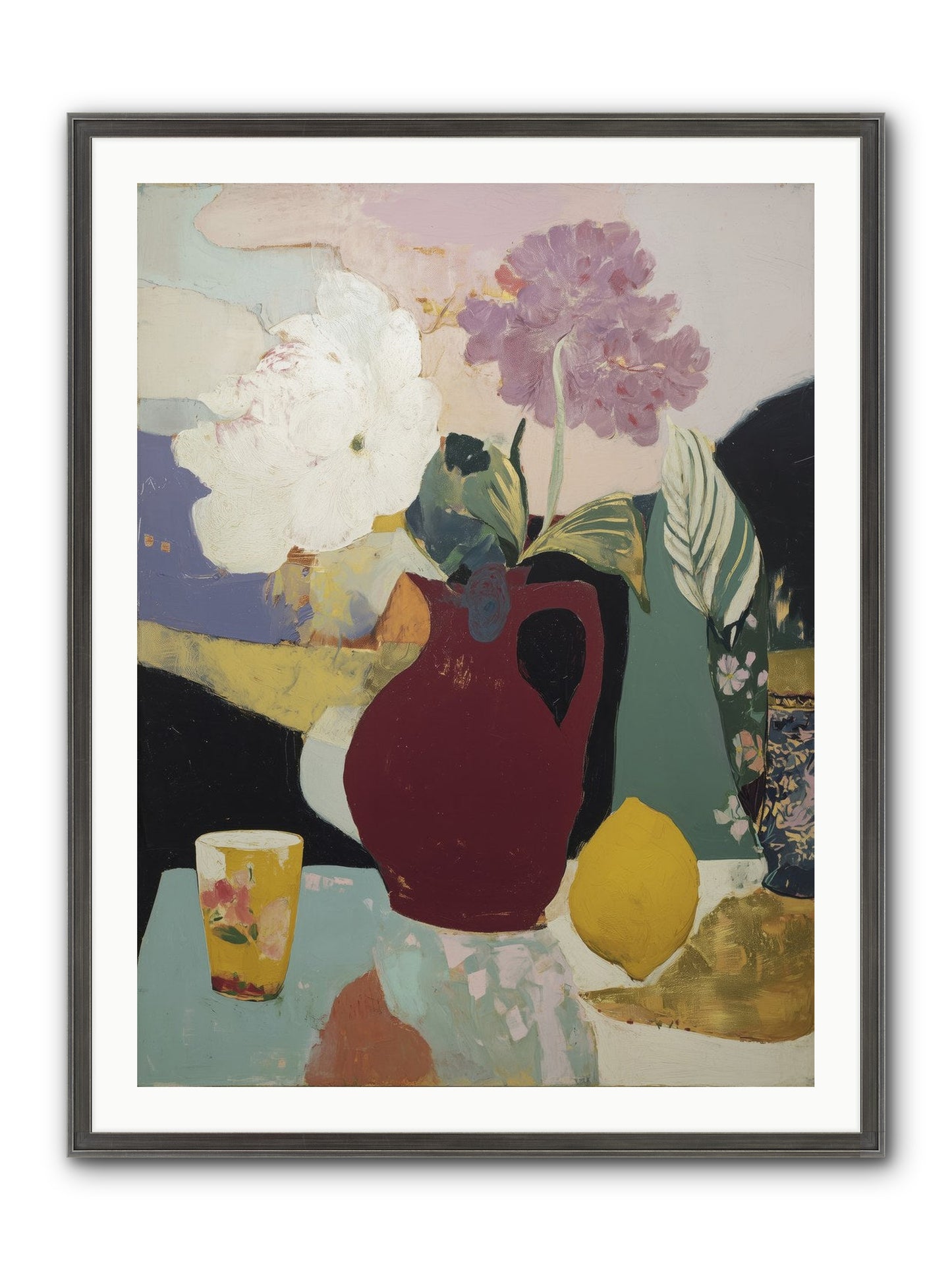 Fruit And Shadow Framed Print - Slimwoods Black/Silver 30x40