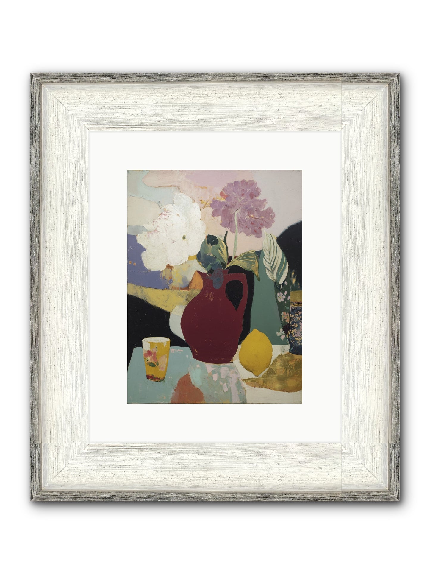 Fruit And Shadow Framed Print - Driftwood White 9x12
