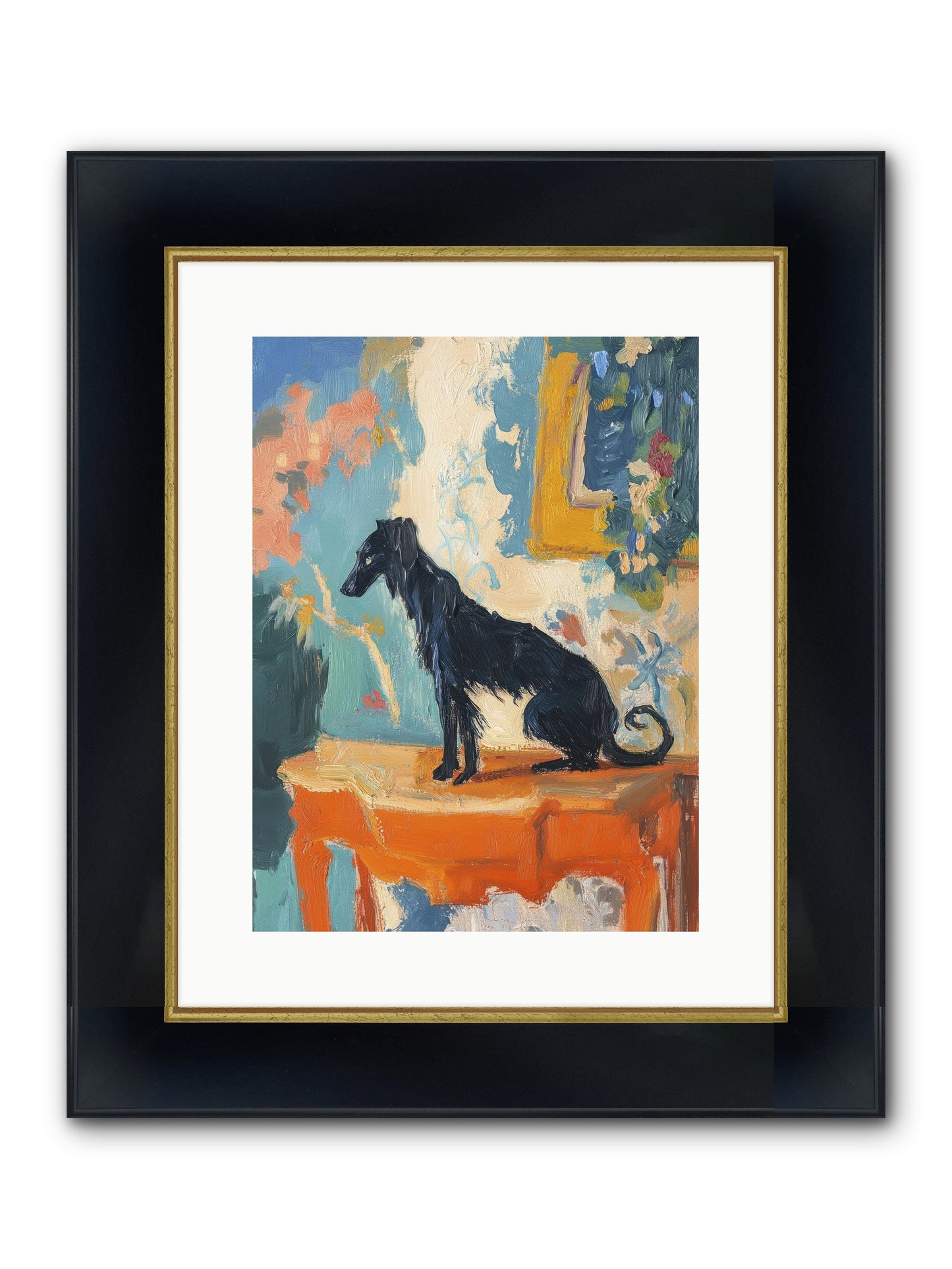 Galileo Framed Print - Wide Black w/Gold 12x16