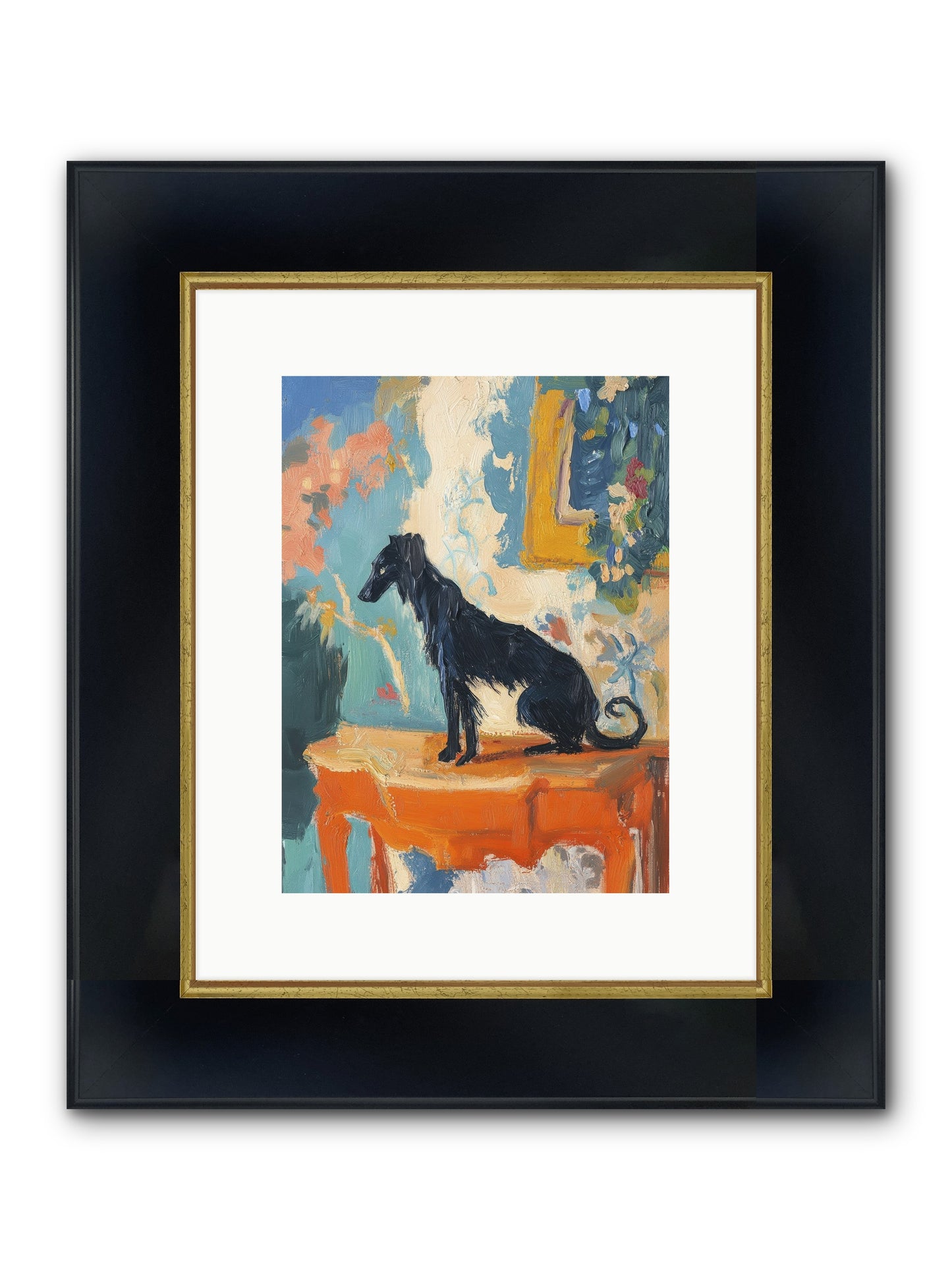 Galileo Framed Print - Wide Black w/Gold 9x12